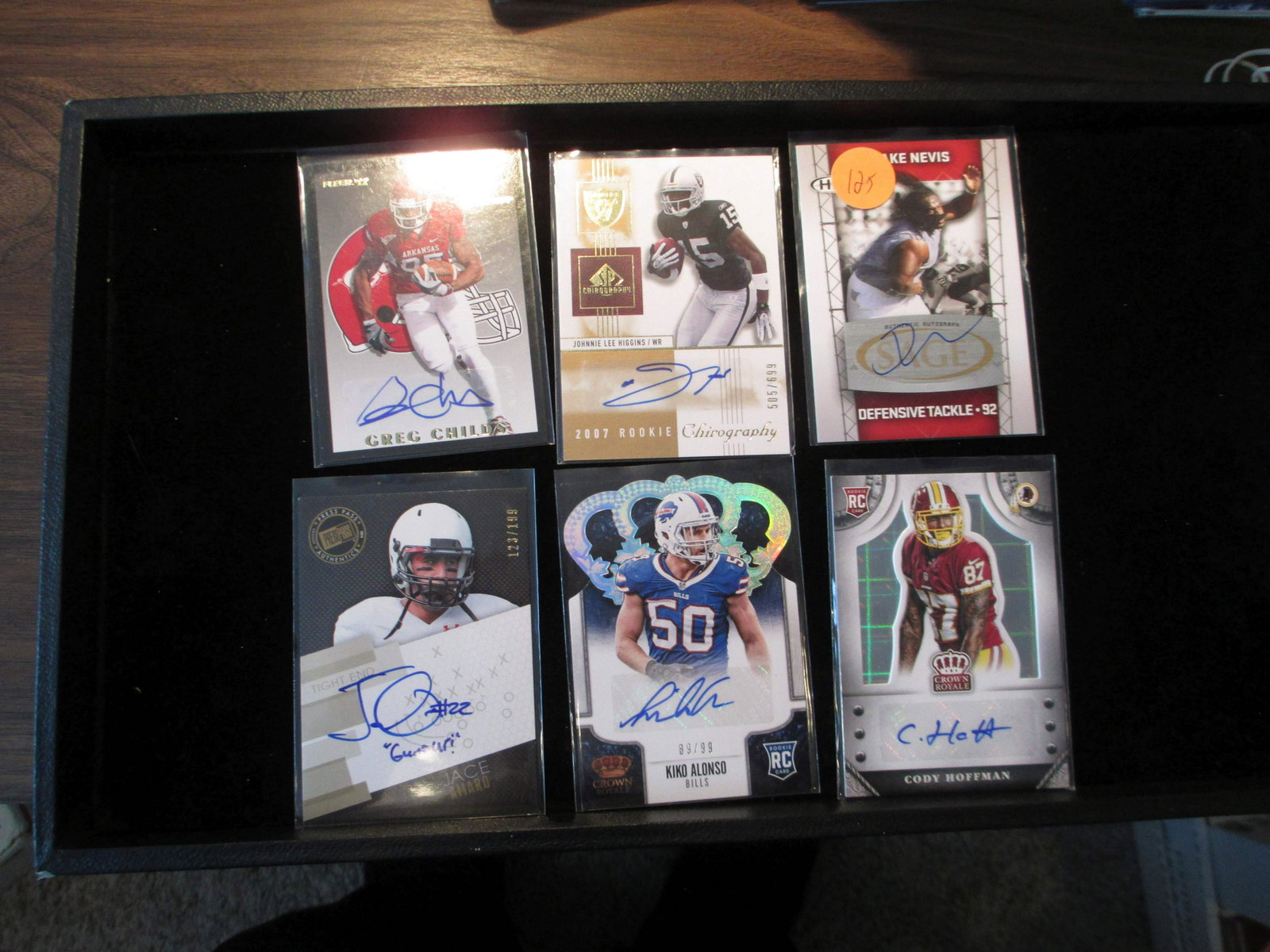drake nevis,cody hoffman,johnnie higgins,kiko: signature card lot