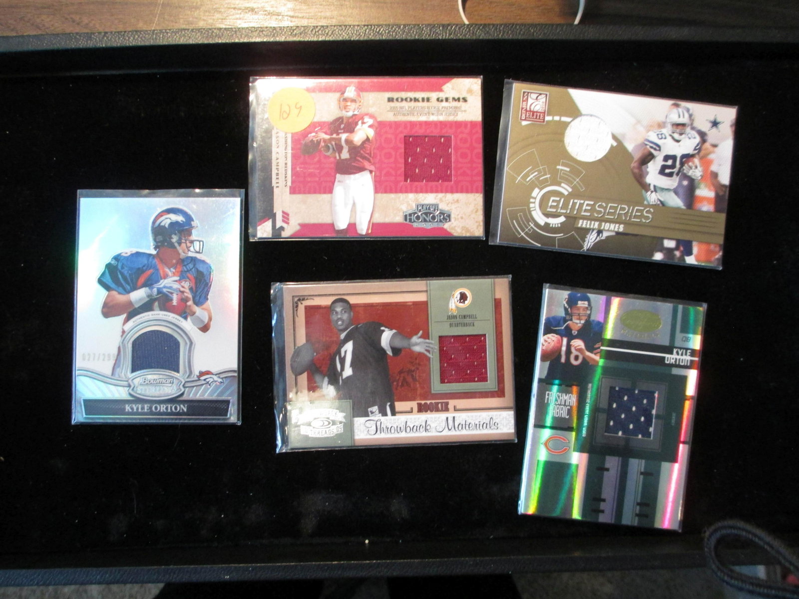 jason campbell,jason campbell,kyle orton,felix: jersey card lot
