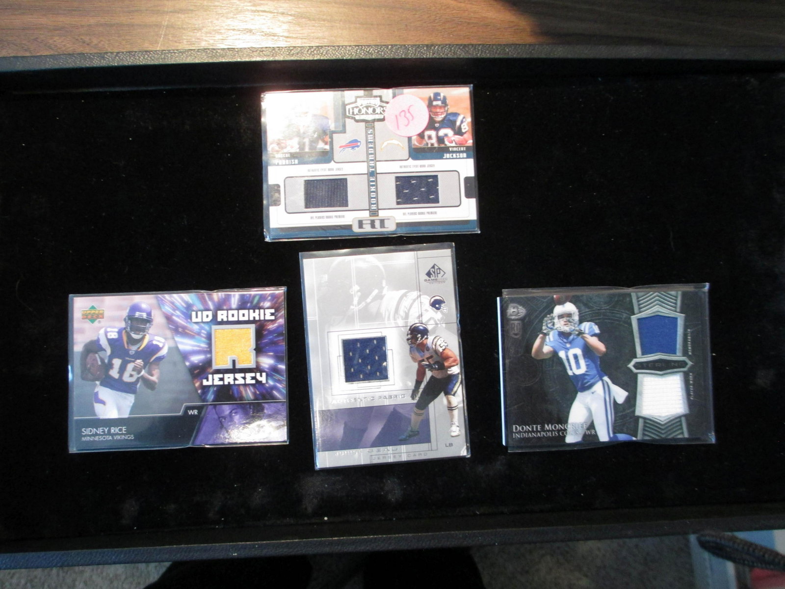 roscoe parrish vincent jackson,junior seau,donte: jersey card lot