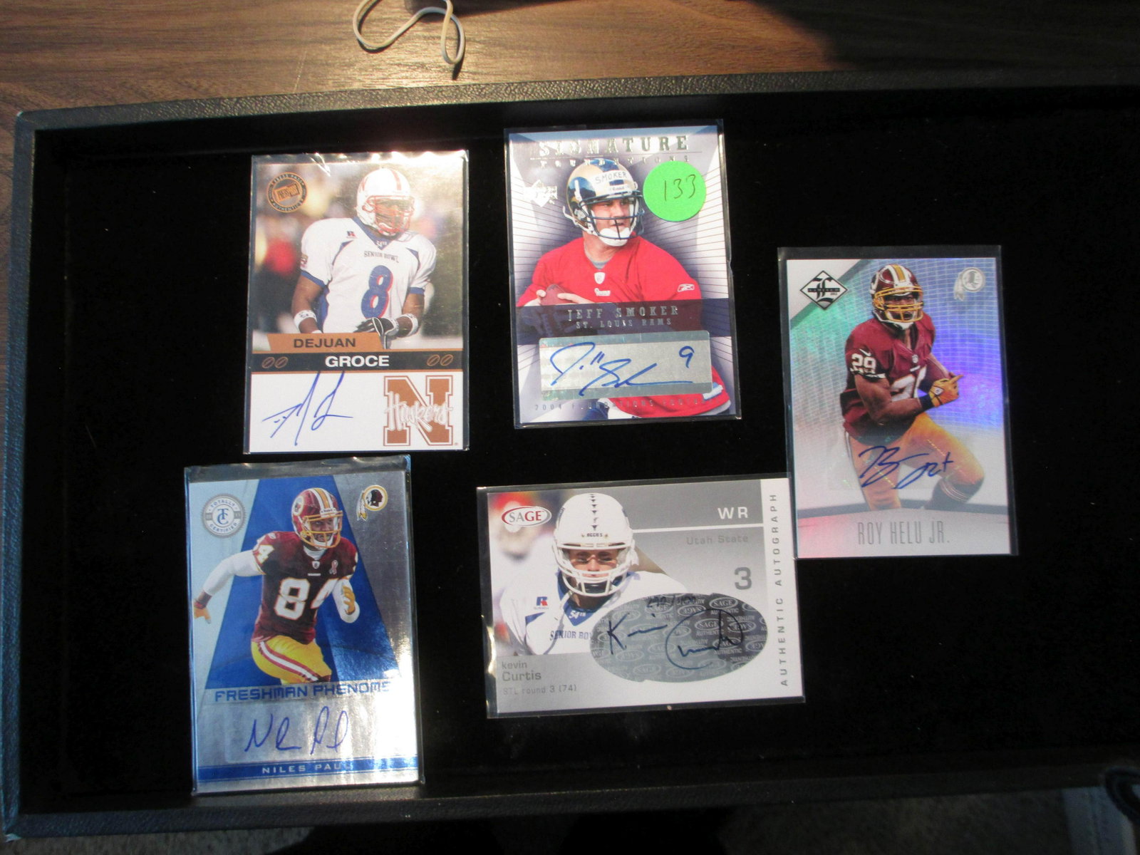 jeff smoker,kevin curtis,dejuan groce,niles paul,roy: signature card lot