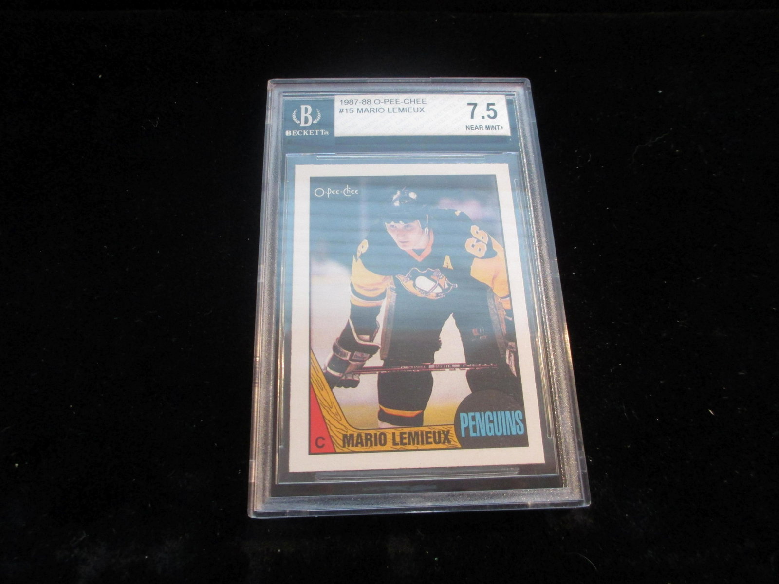 beckett graded 1987/8 mario lemieux graded 7.5: nice graded card
