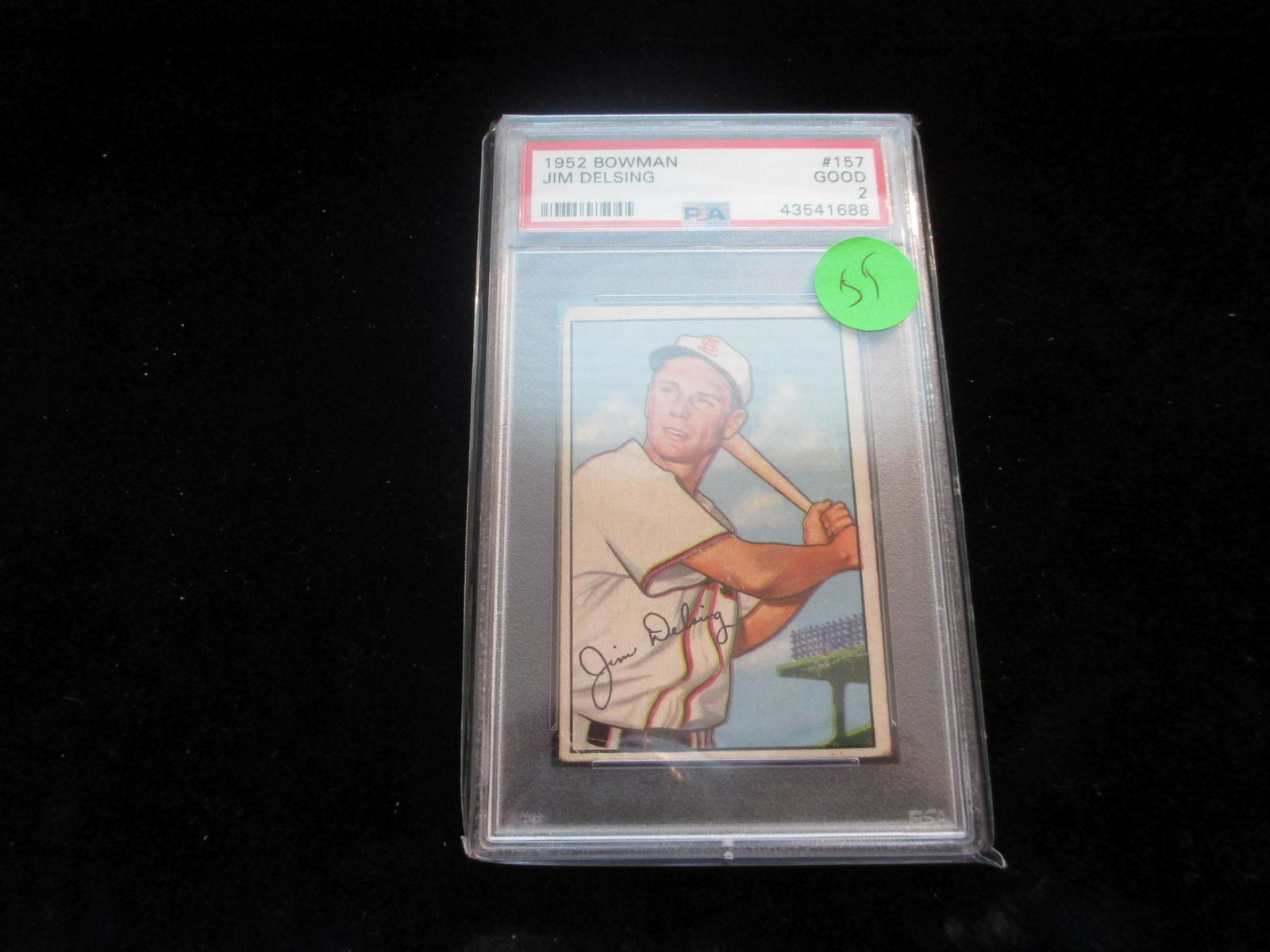 psa graded 1952 bowman jim delsing mint 2 (1 of 1)