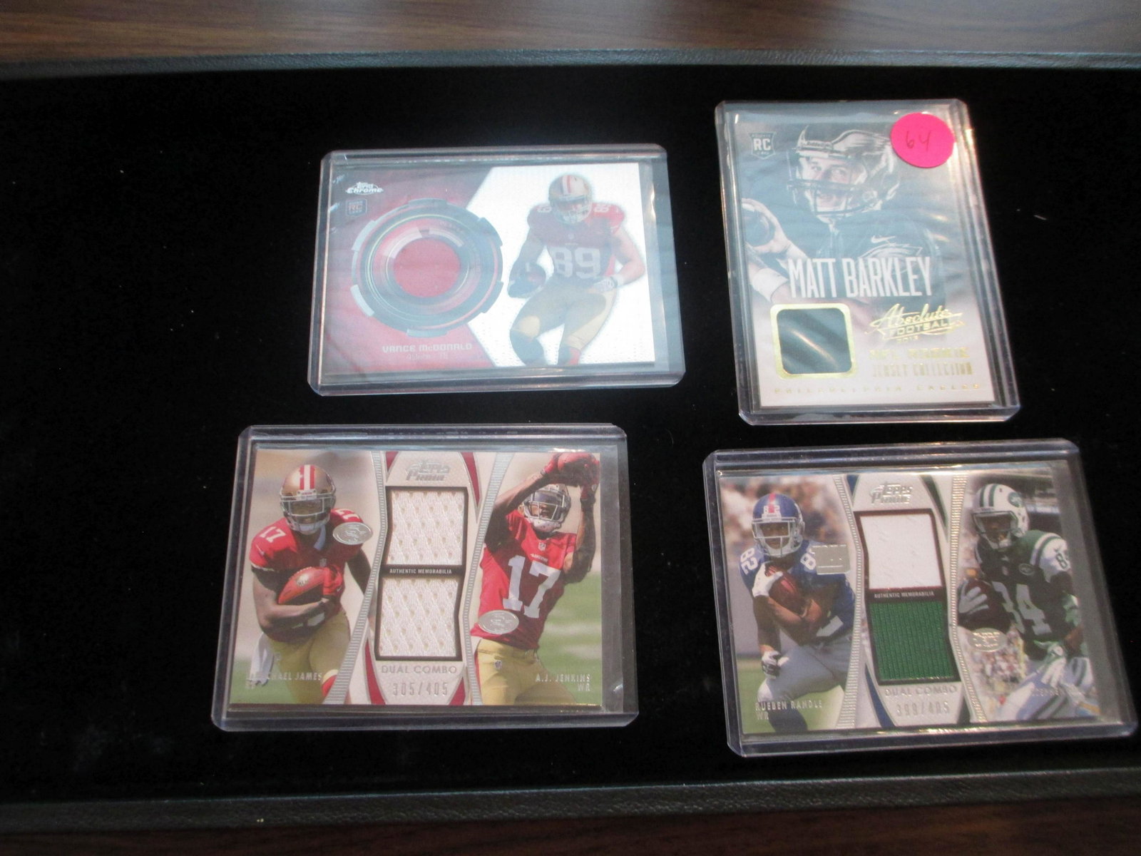 matt barkley,vance mcdonald,rueben randle stephen: jersey card lot