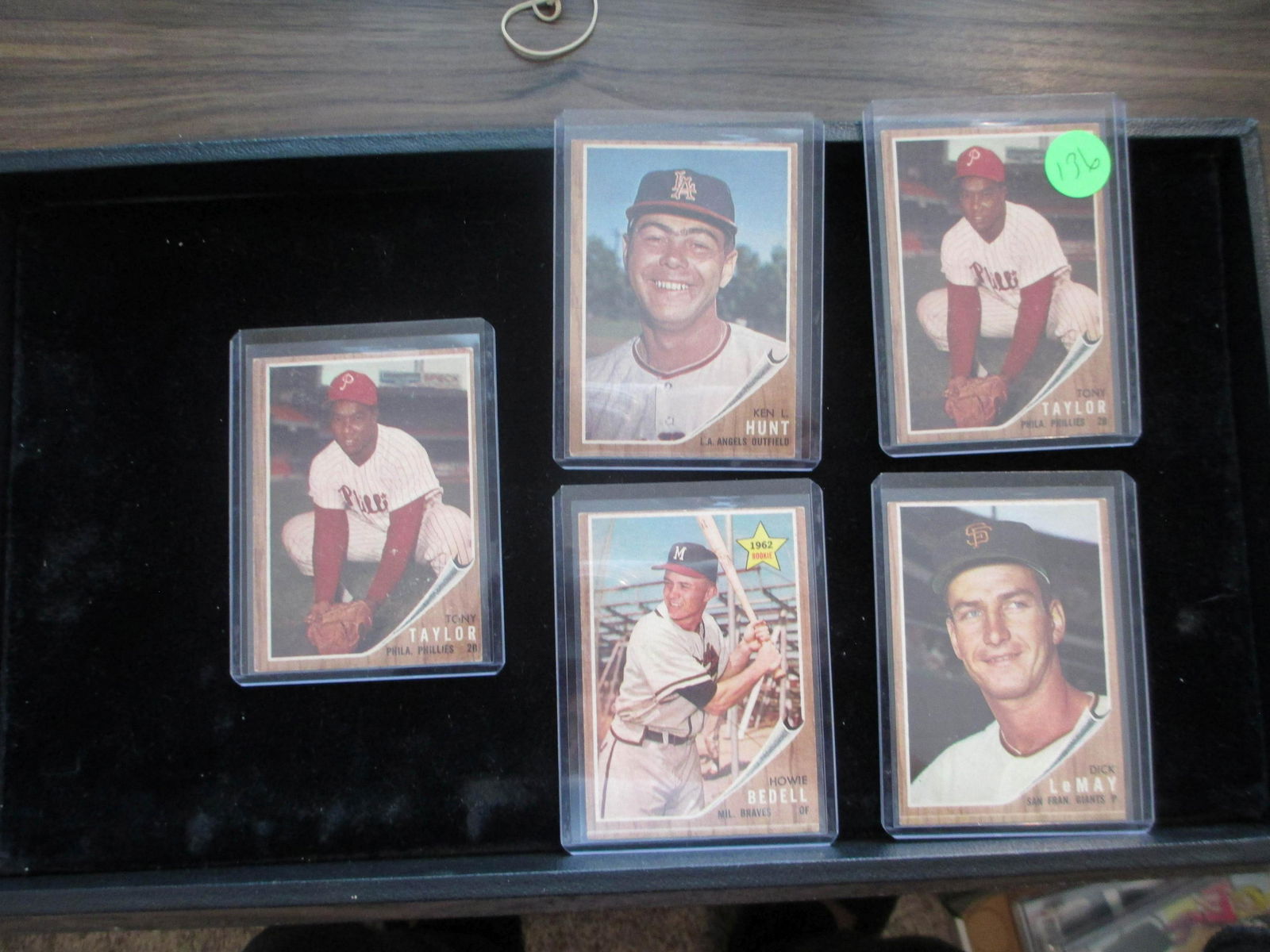 vintage lot tony taylor,ken hunt,dick lemay,howie: vintage card lot