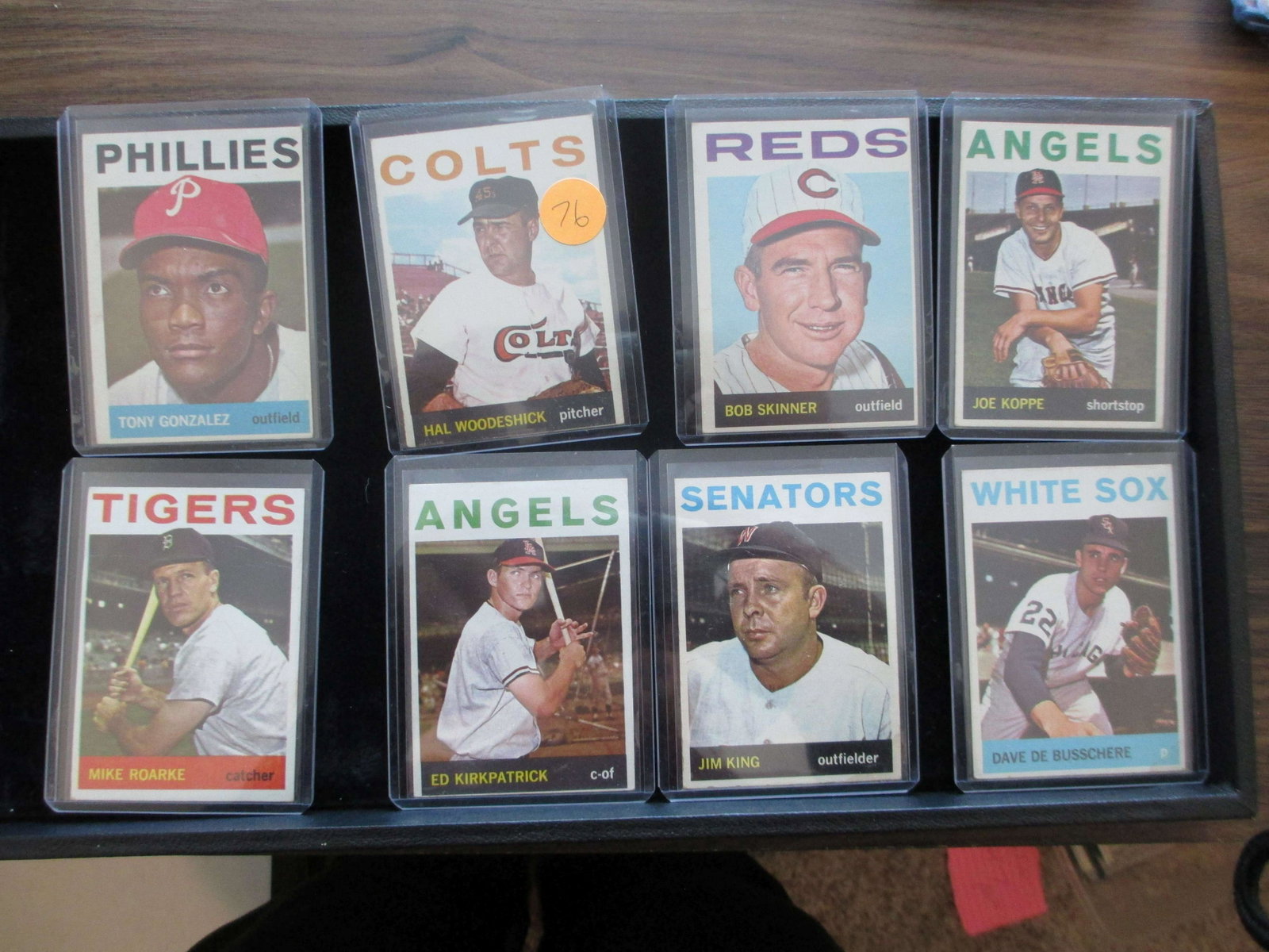 hal woodeshick,bob skinner,tony gonzalez,ed kirk: vintage card lot