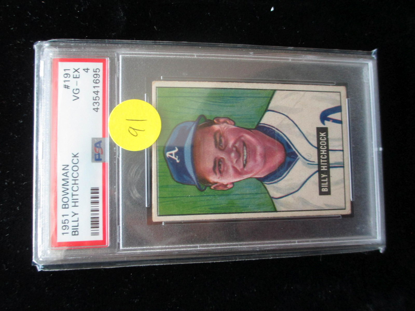 psa graded 1951 bowman billy hitchcock mint 4 (1 of 1)