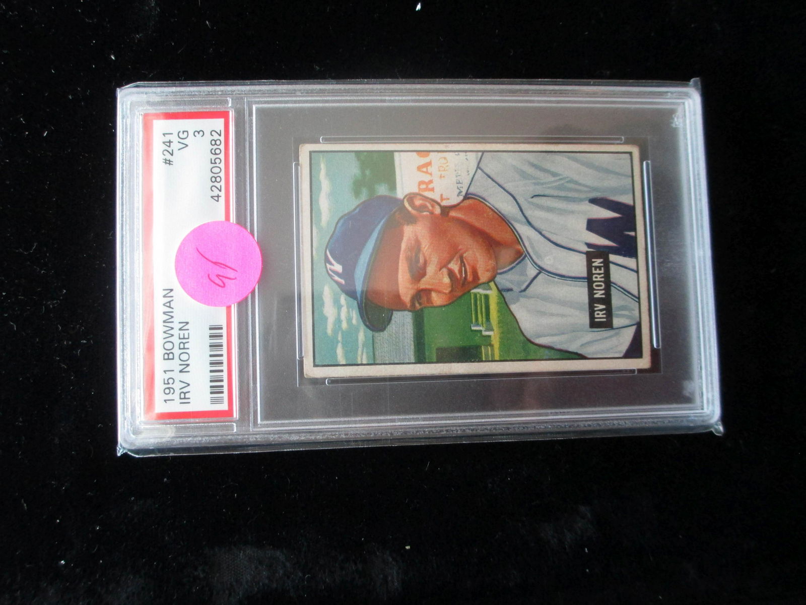 psa graded 1951 bowman iry noren mint 3 (1 of 1)