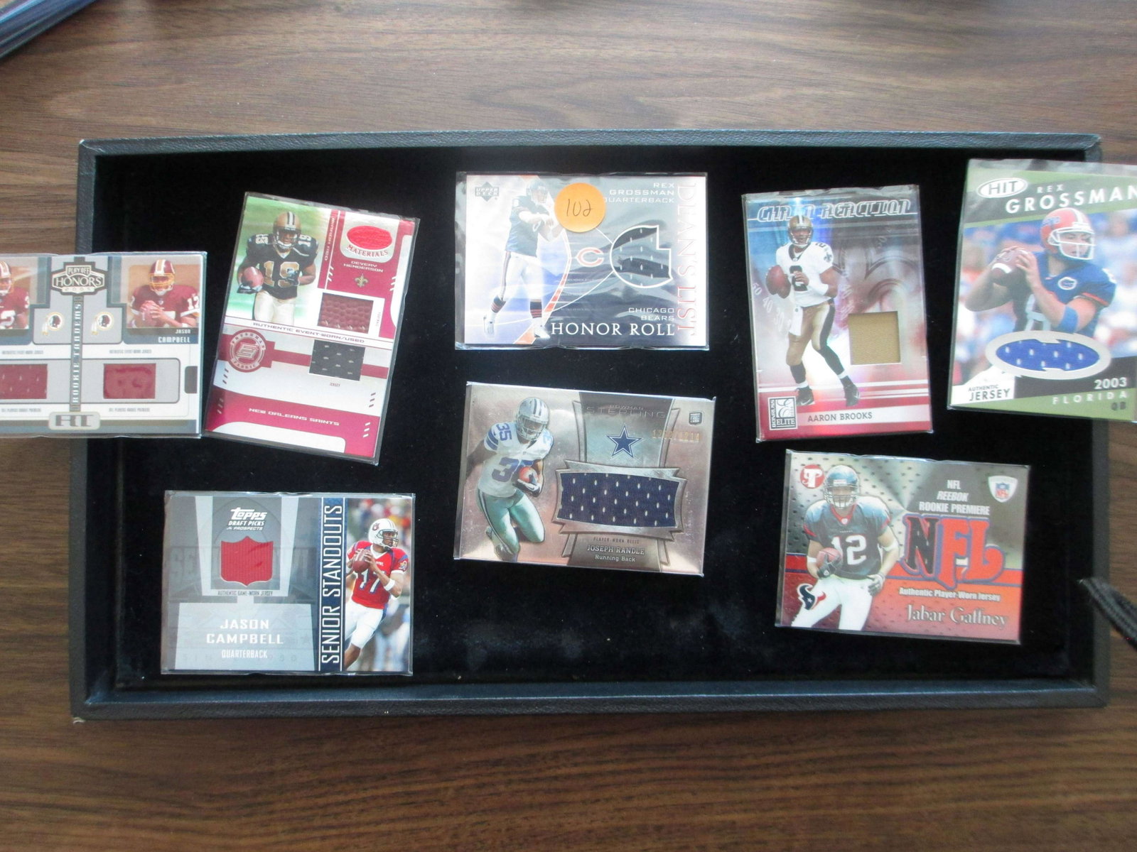 rex grossman,joseph randlemaaron brooks,devery: jersey card lot