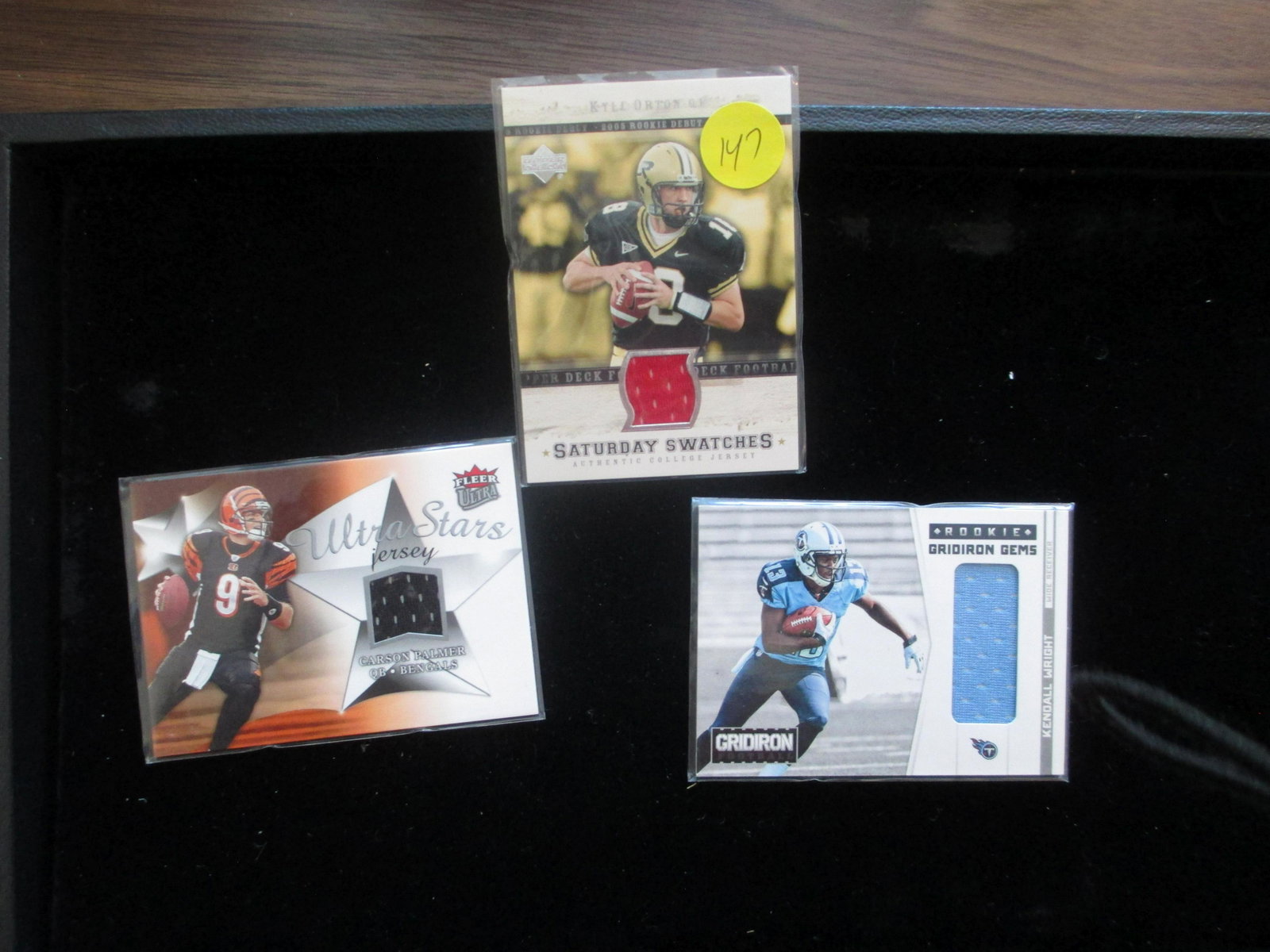 kyle orton,kendall wright,carson palmer: jersey card lot