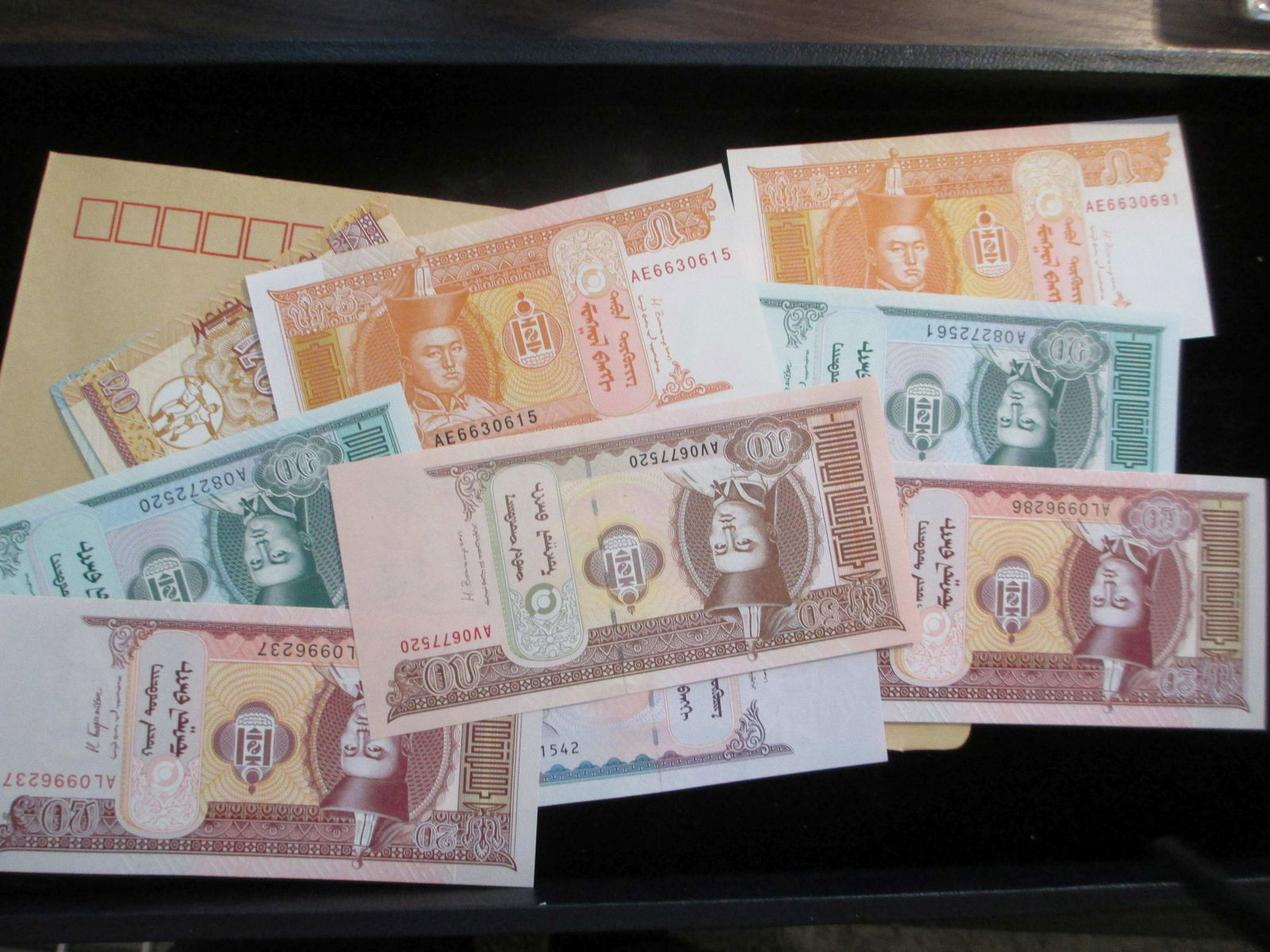 lot of 10 foreign notes from tugrug (1 of 1)