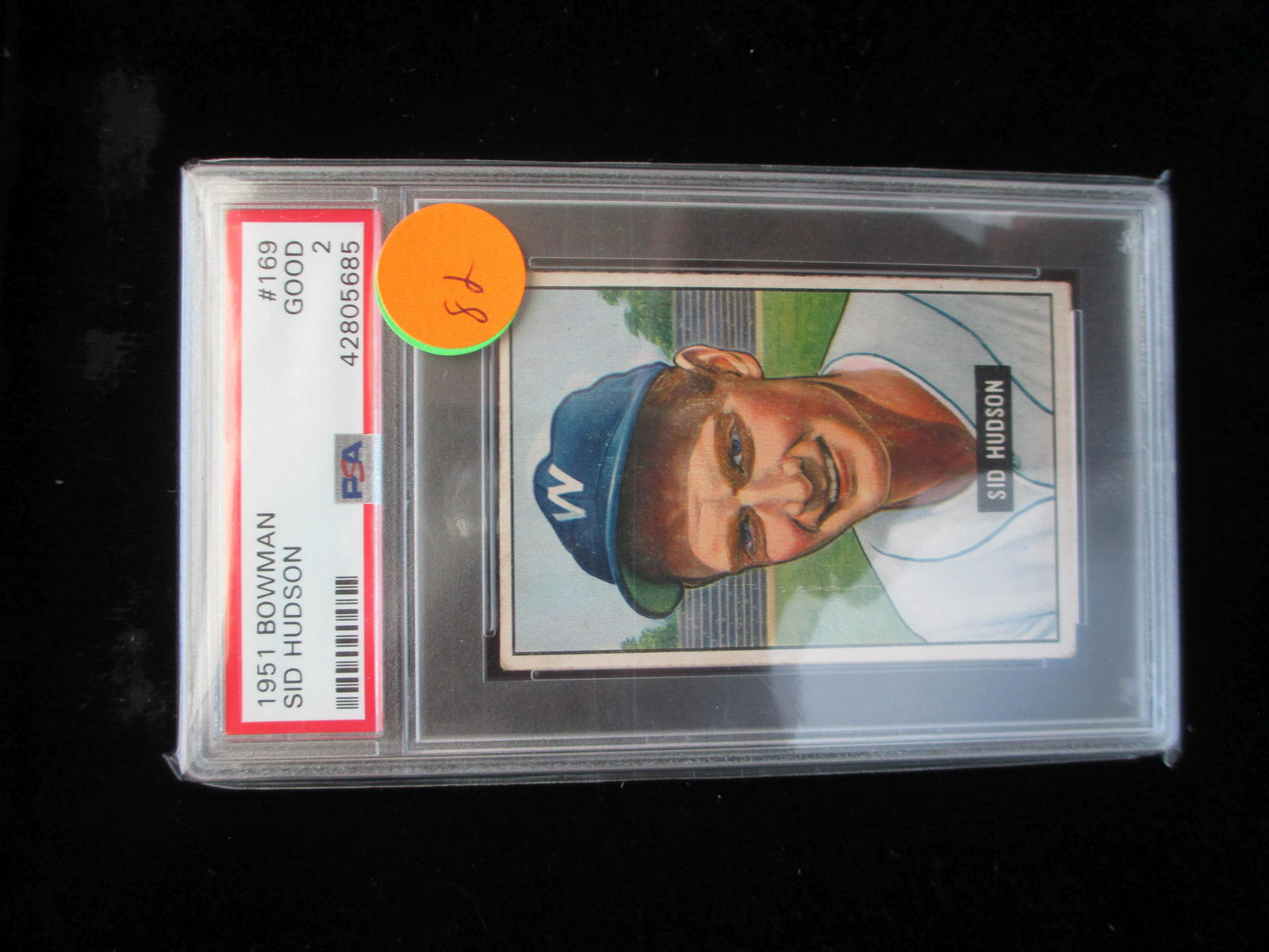 psa graded 1951 bowman sid hudson mint 2 (1 of 1)
