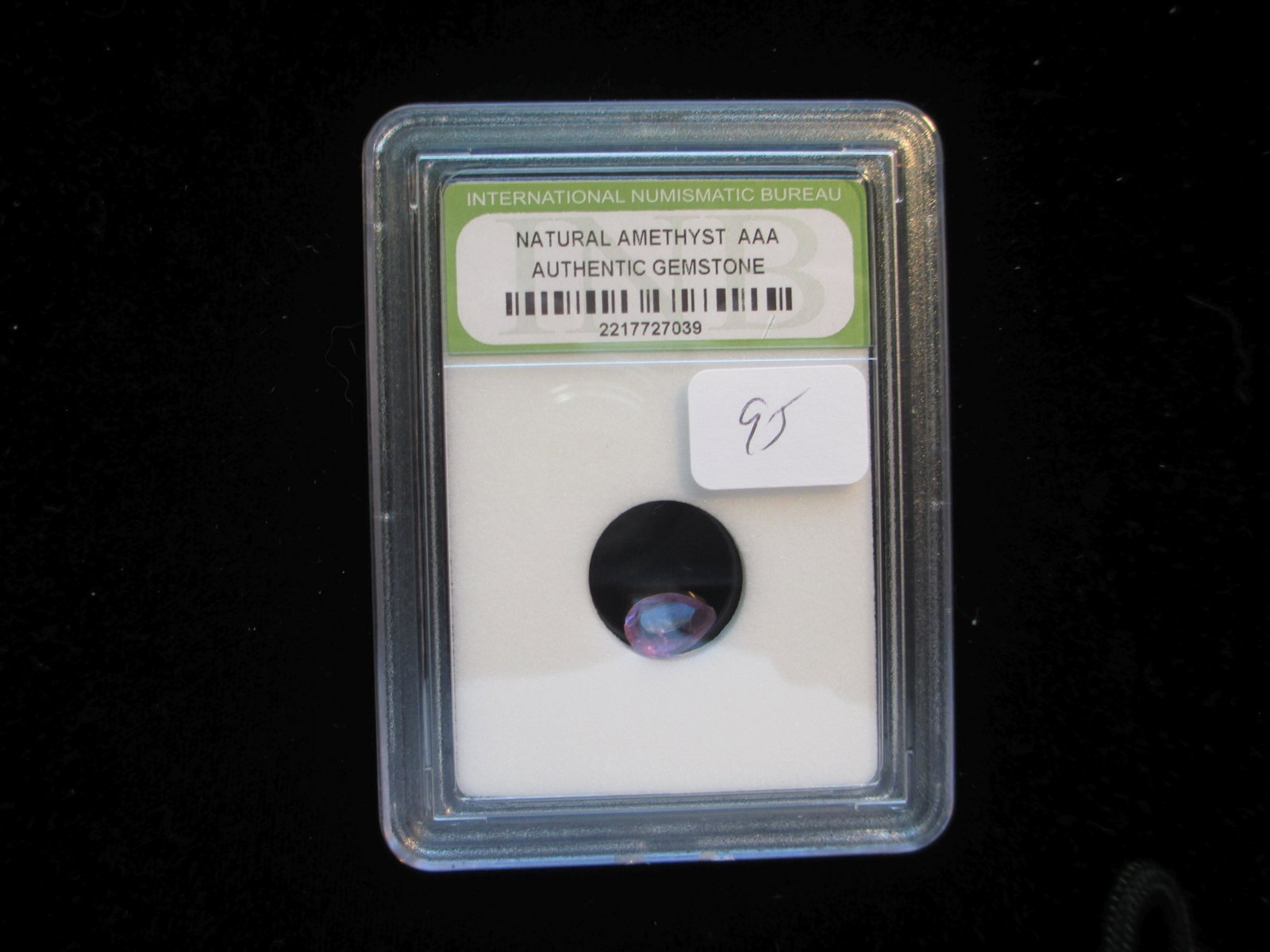 international numismatic bureau graded natural amethyst: nice graded coin