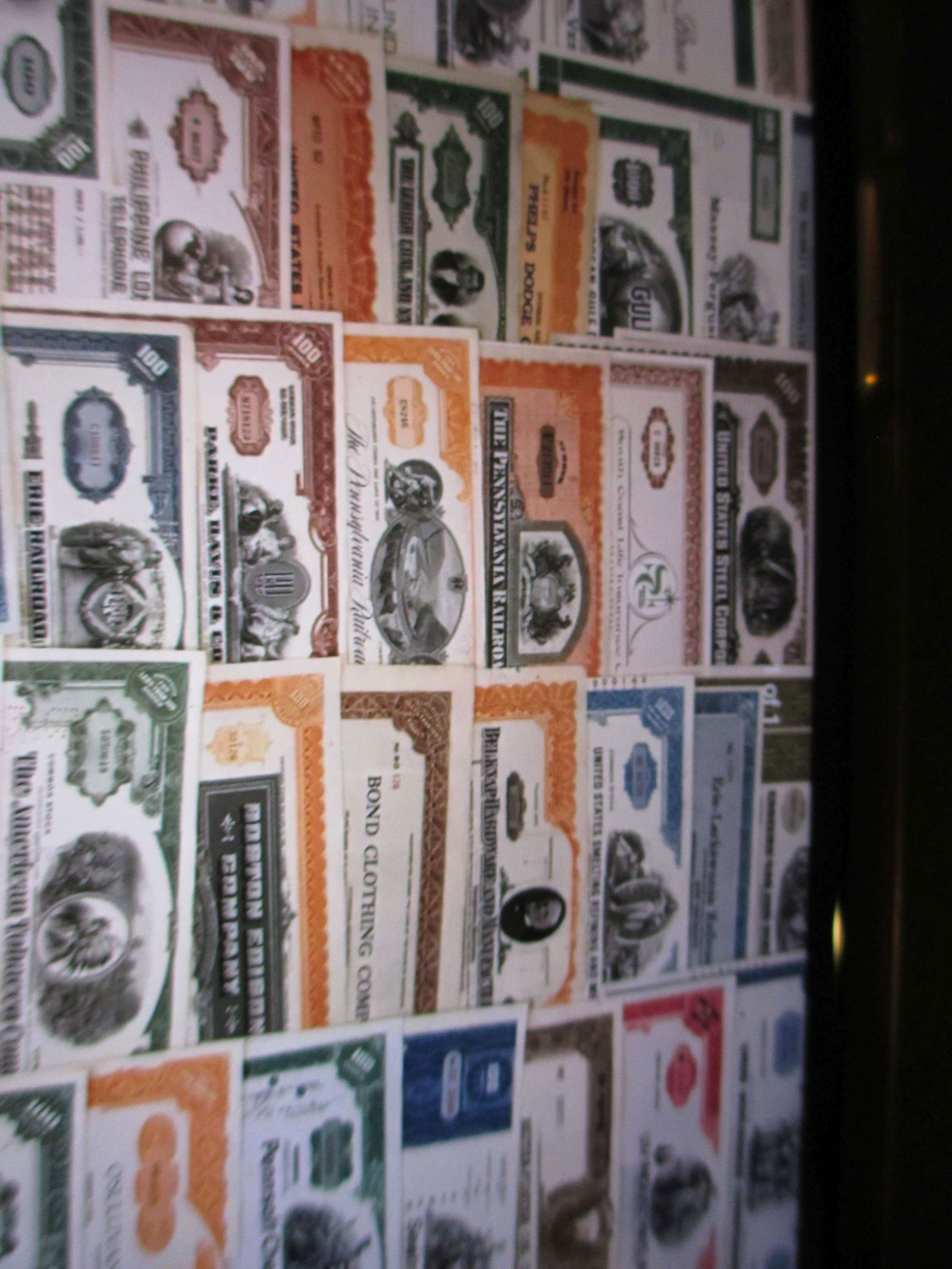 lot of 100 different stock certificates (1 of 1)