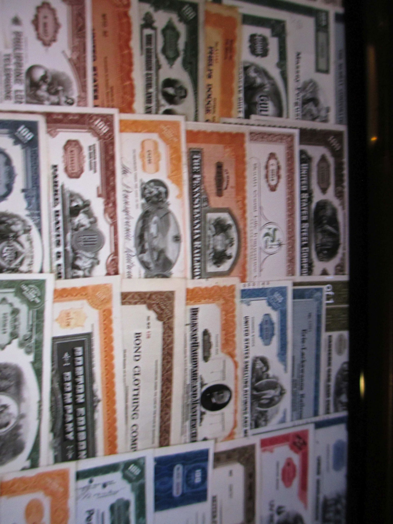 lot of 100 different stock certificates (1 of 1)