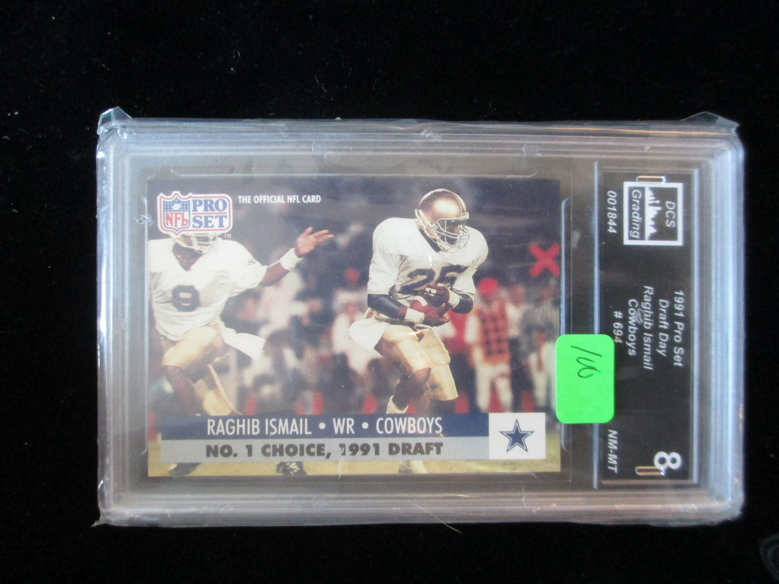 dcs graded 1991 pro set raghib ismail mint 8 error card (1 of 1)