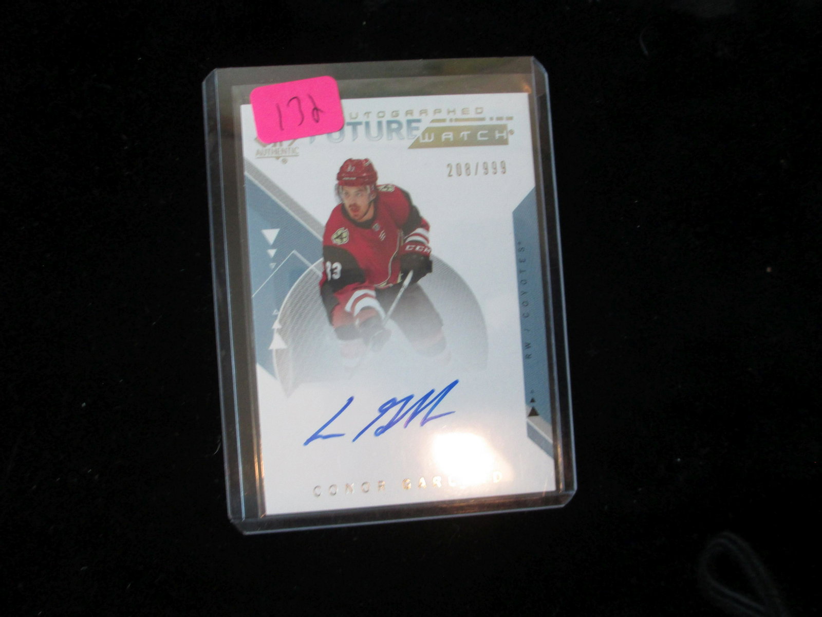 conor garland signature numbered 208/999: signature card