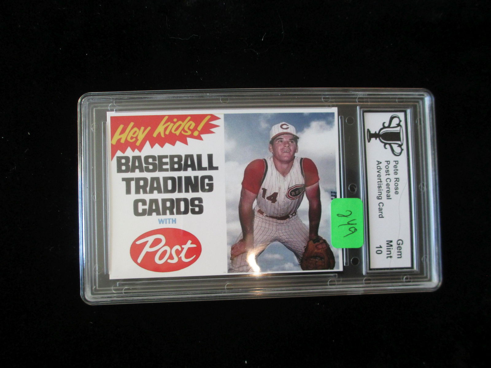 trophy graded pete rose mint 10 post cereal card (1 of 1)