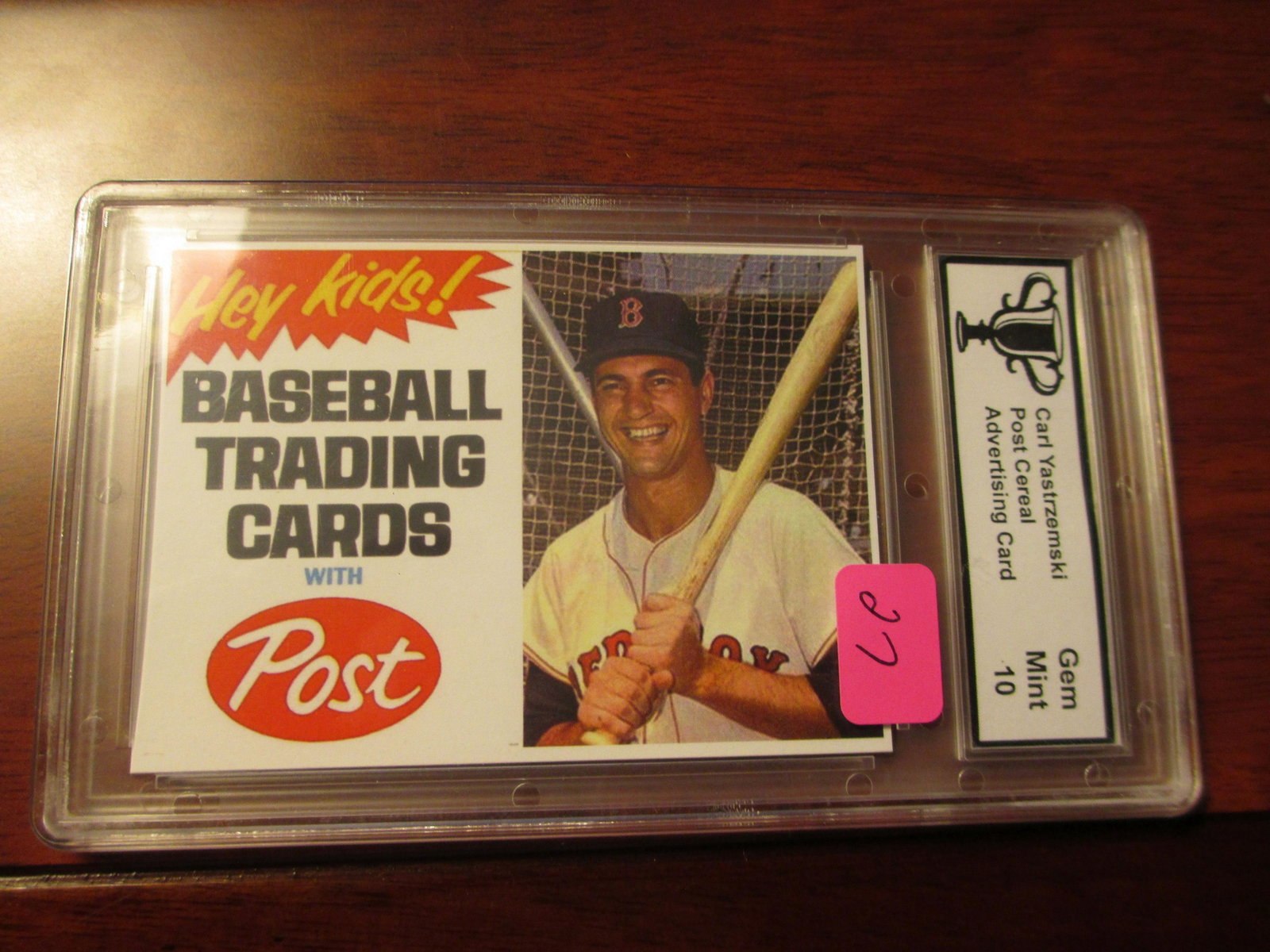 trophy graded carl yastrzemski post advertising card: a perfectly graded card