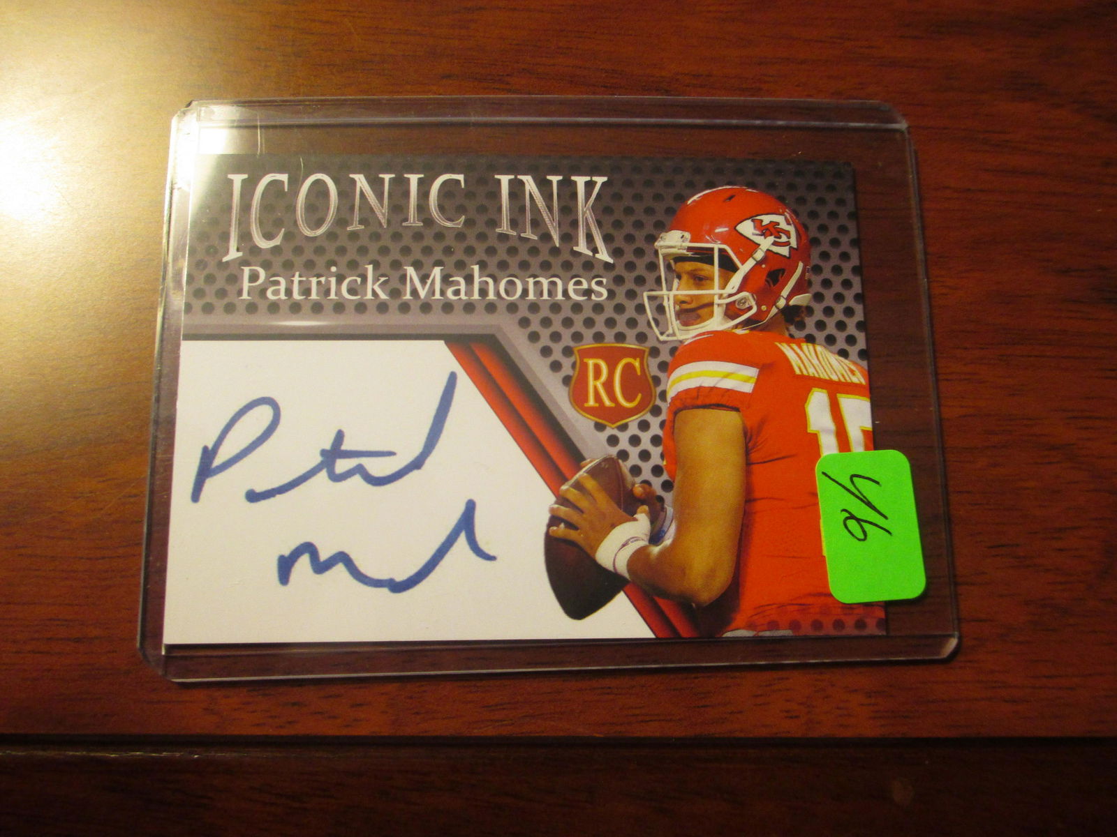 patrick mahomes facsimile auto rookie card (1 of 1)