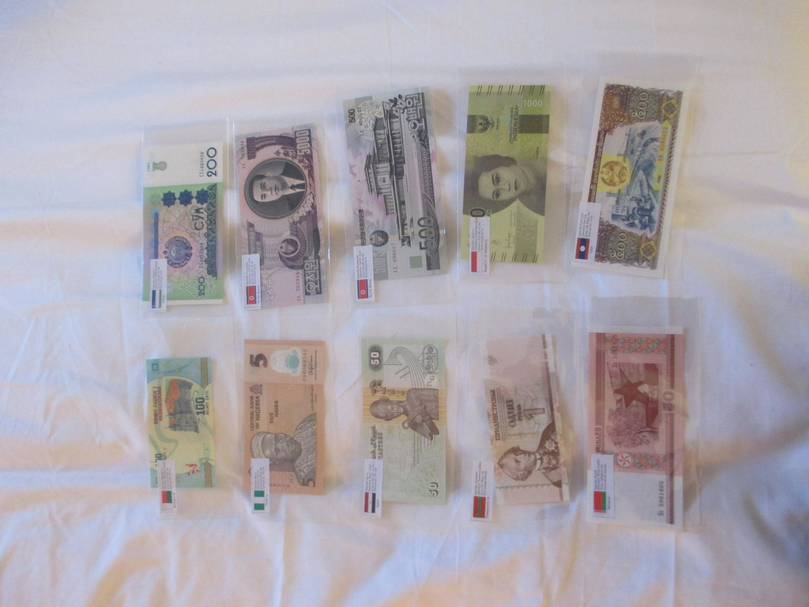 lot of 10 foreign notes: nice lot