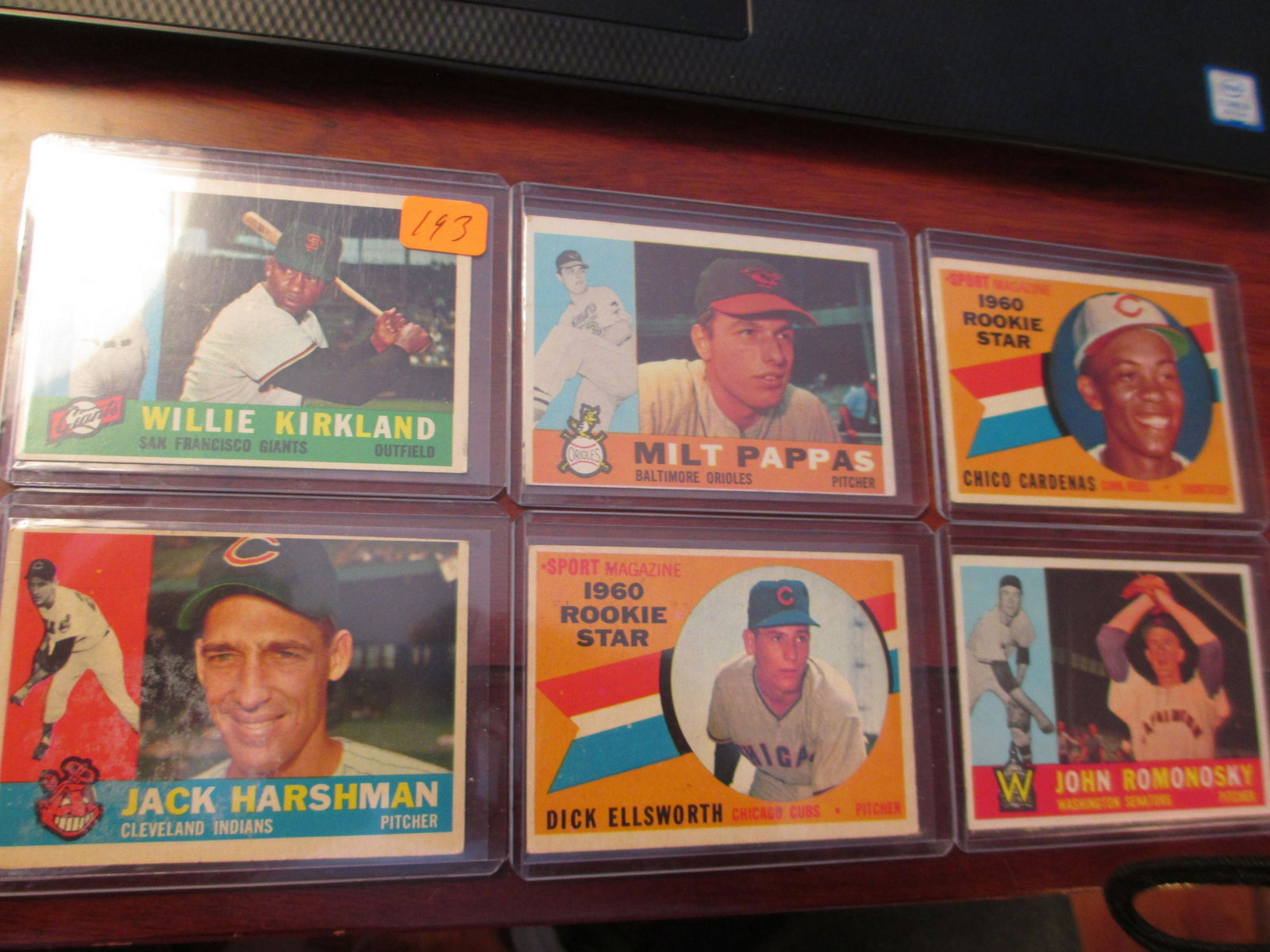 willie kirkland,milt pappas,chico cardenas,jack: vintage lot