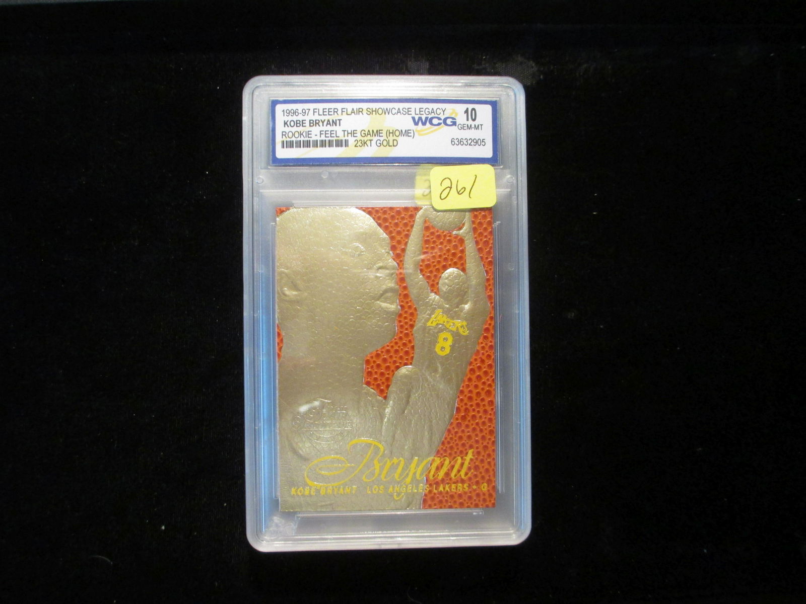 wcg graded 1996/7 kobe bryant mint 10 rookie 23kt gold (1 of 1)