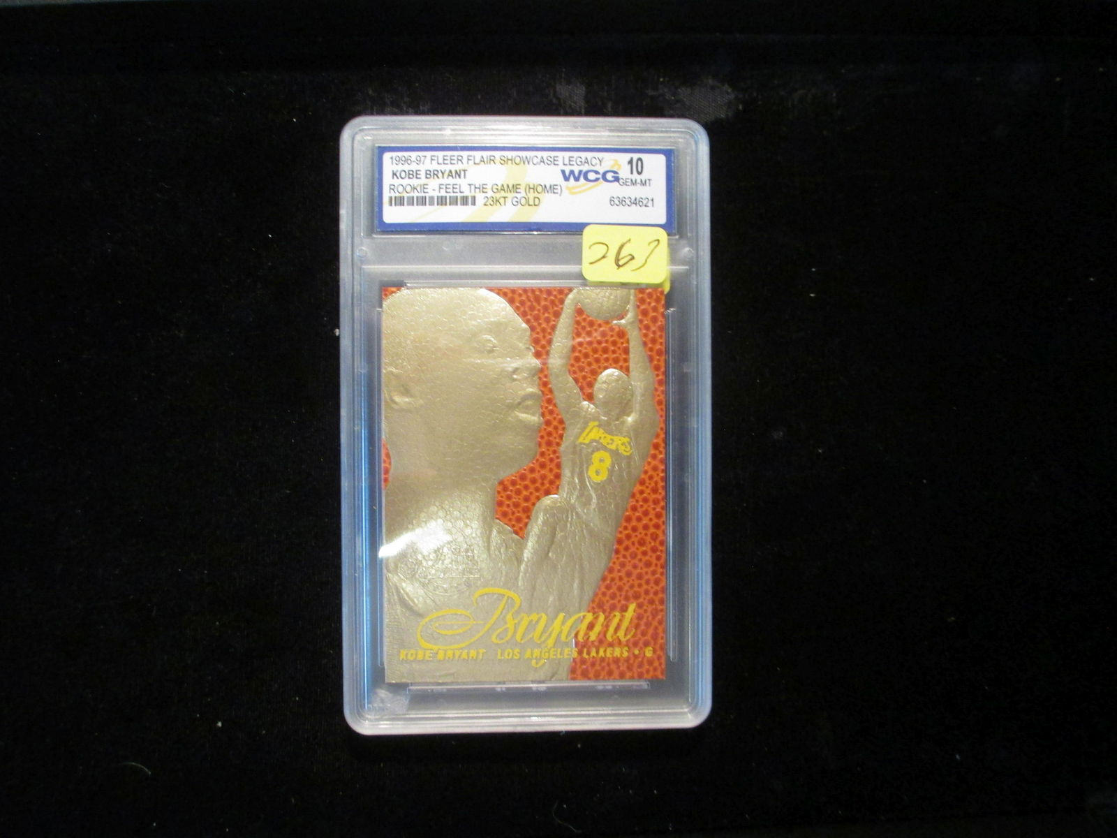 wcg graded 1996/7 kobe bryant mint 10 rookie 23kt gold (1 of 1)