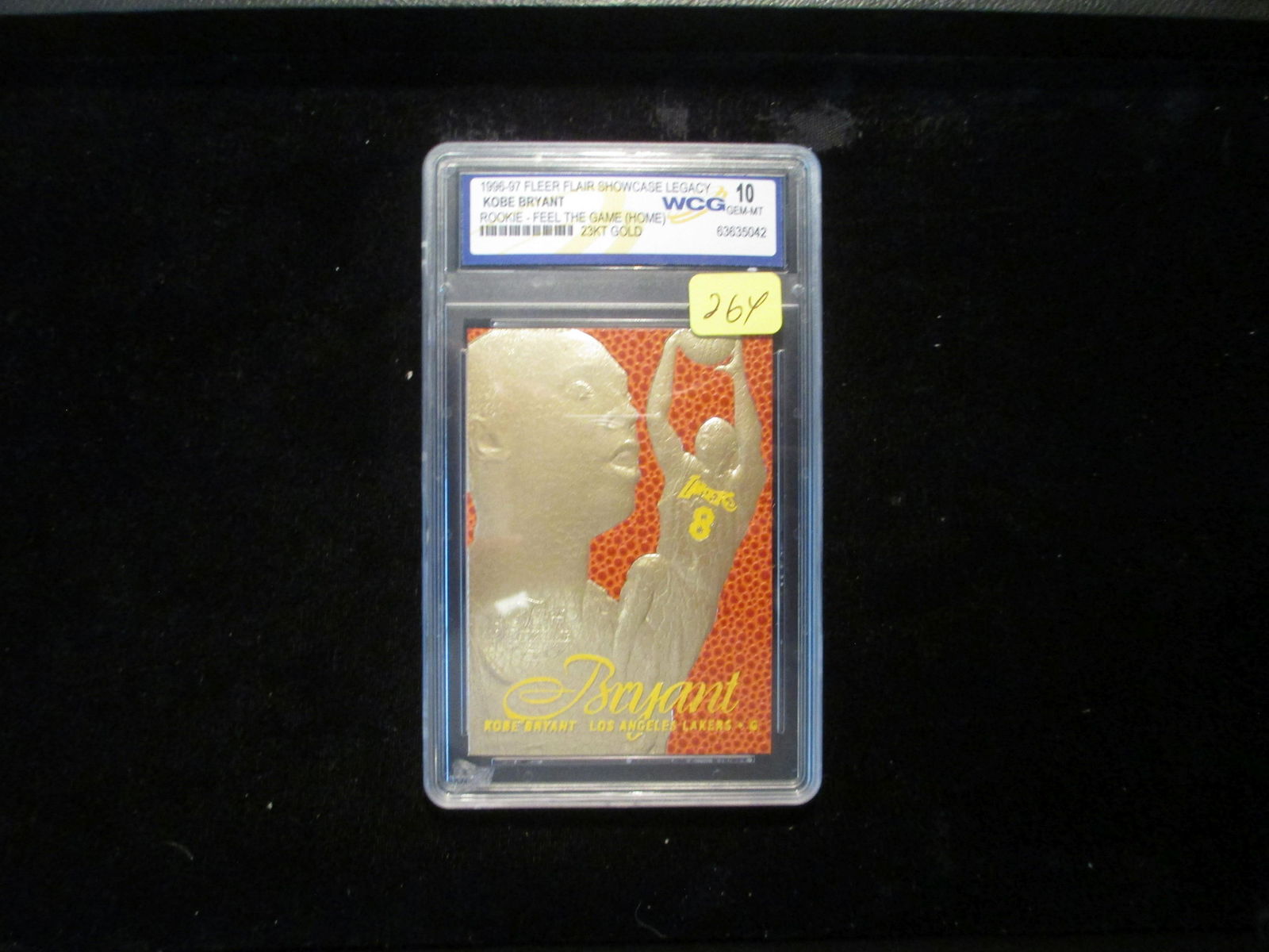 wcg graded 1996/7 kobe bryant mint 10 rookie 23kt gold (1 of 1)