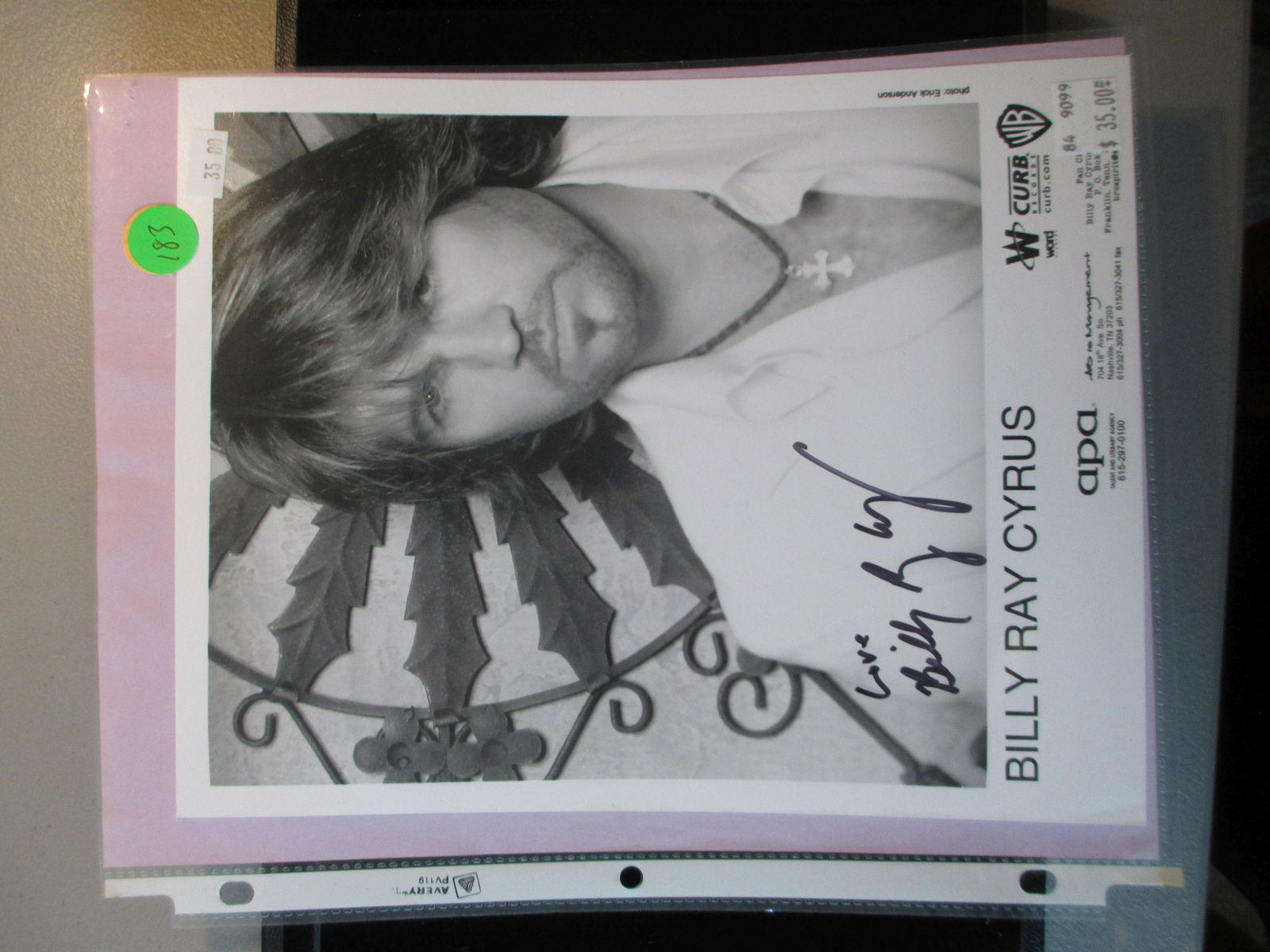 billy ray cyrus signed photo (1 of 1)
