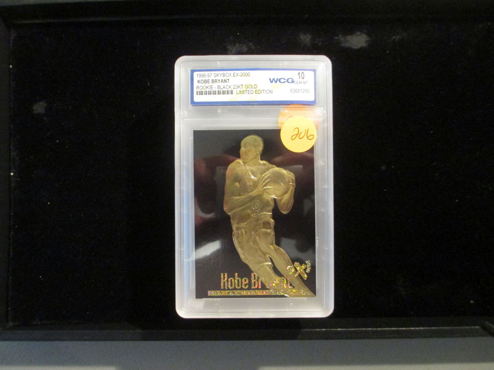 wcg graded kobe bryant rookie mint 10 black 23kt gold (1 of 1)