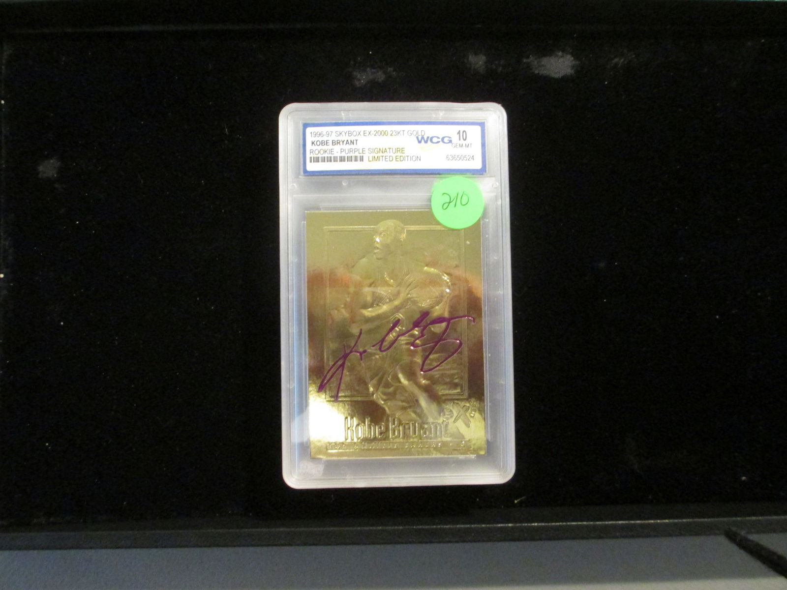 wcg graded kobe bryant rookie mint 10 purple signature (1 of 1)