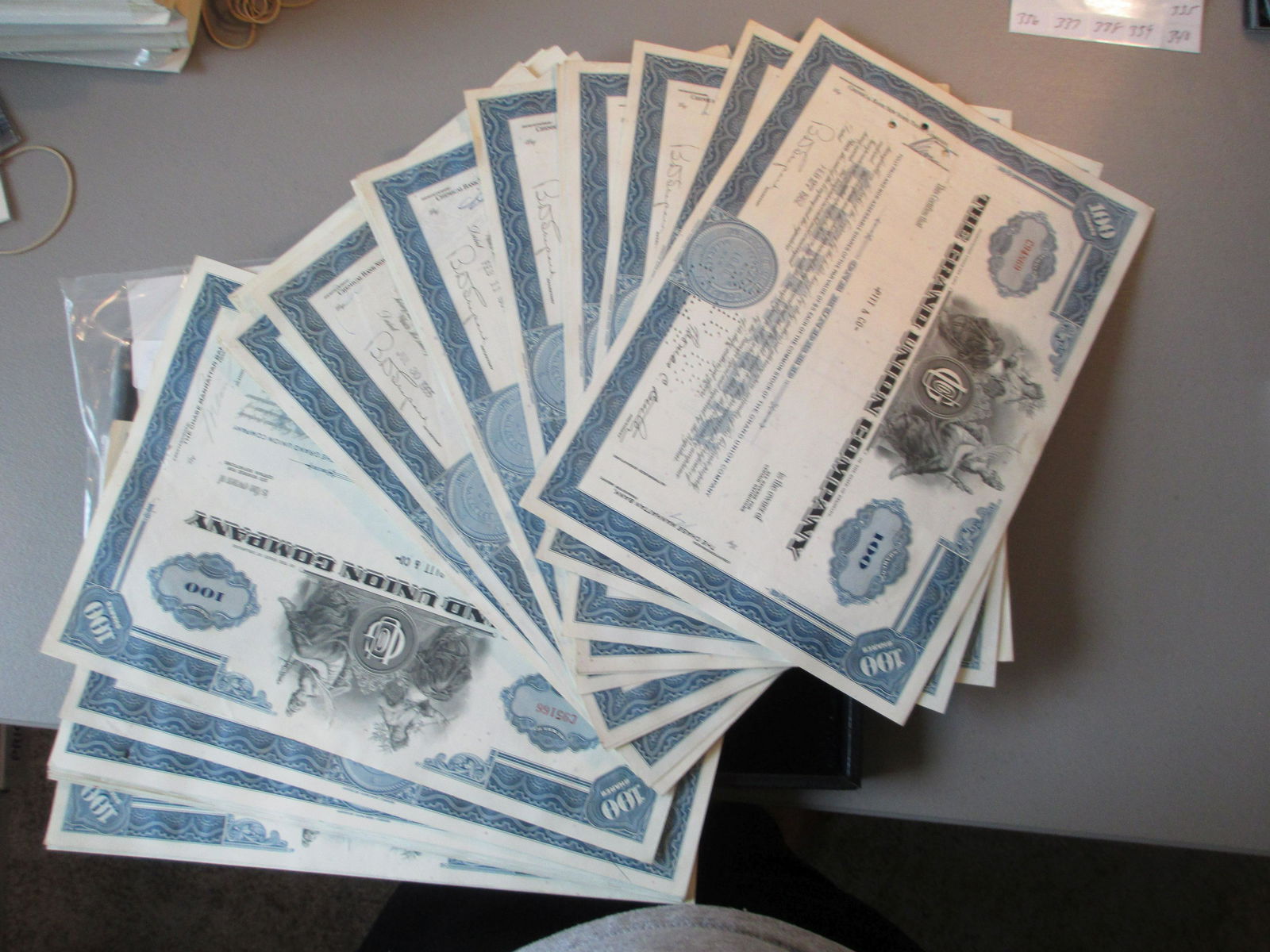 lot of 100 the grand union company stock certificates (1 of 1)