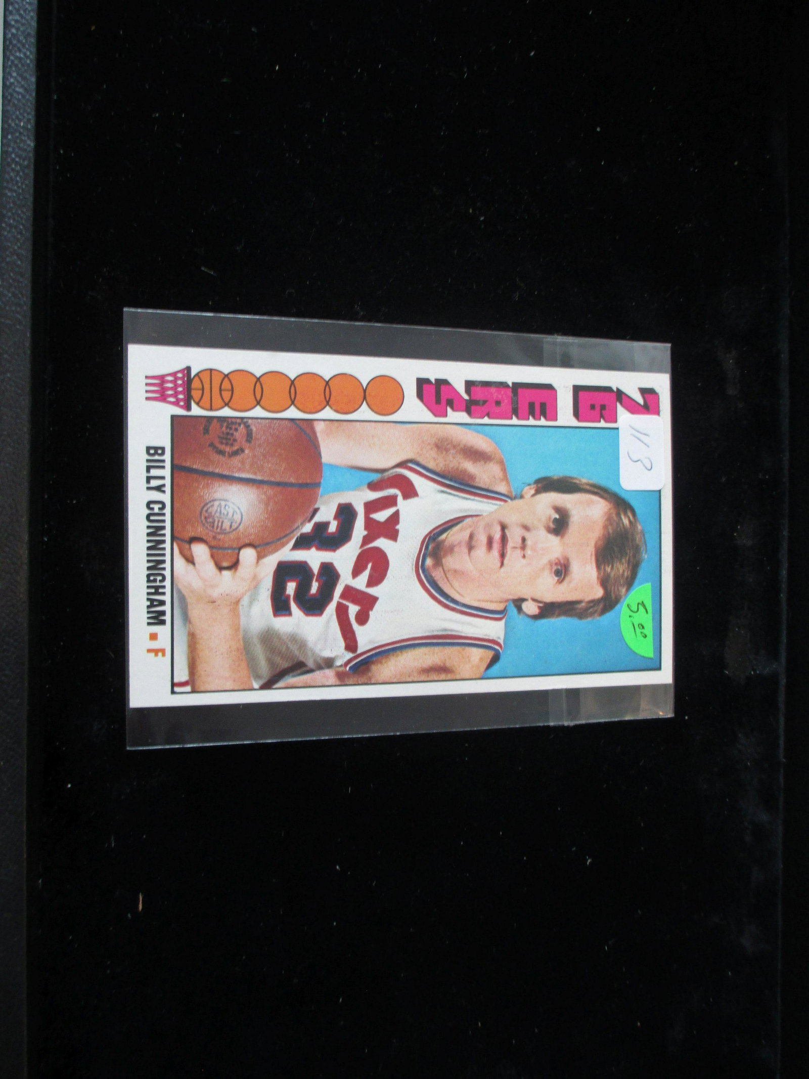 vintage large basketball card billy cunningham: vintage card