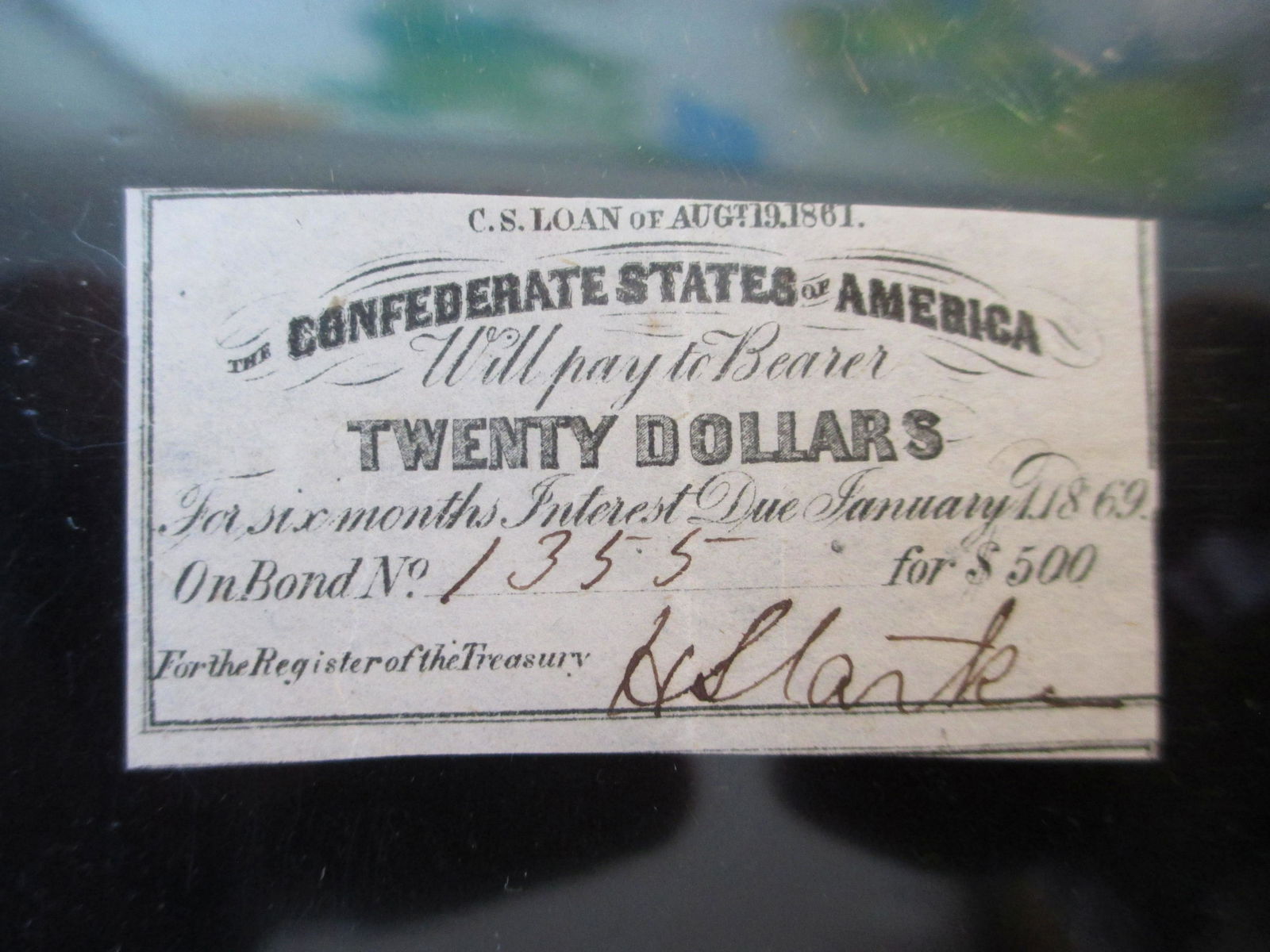 small twenty dollars confederate note 1869 (1 of 1)