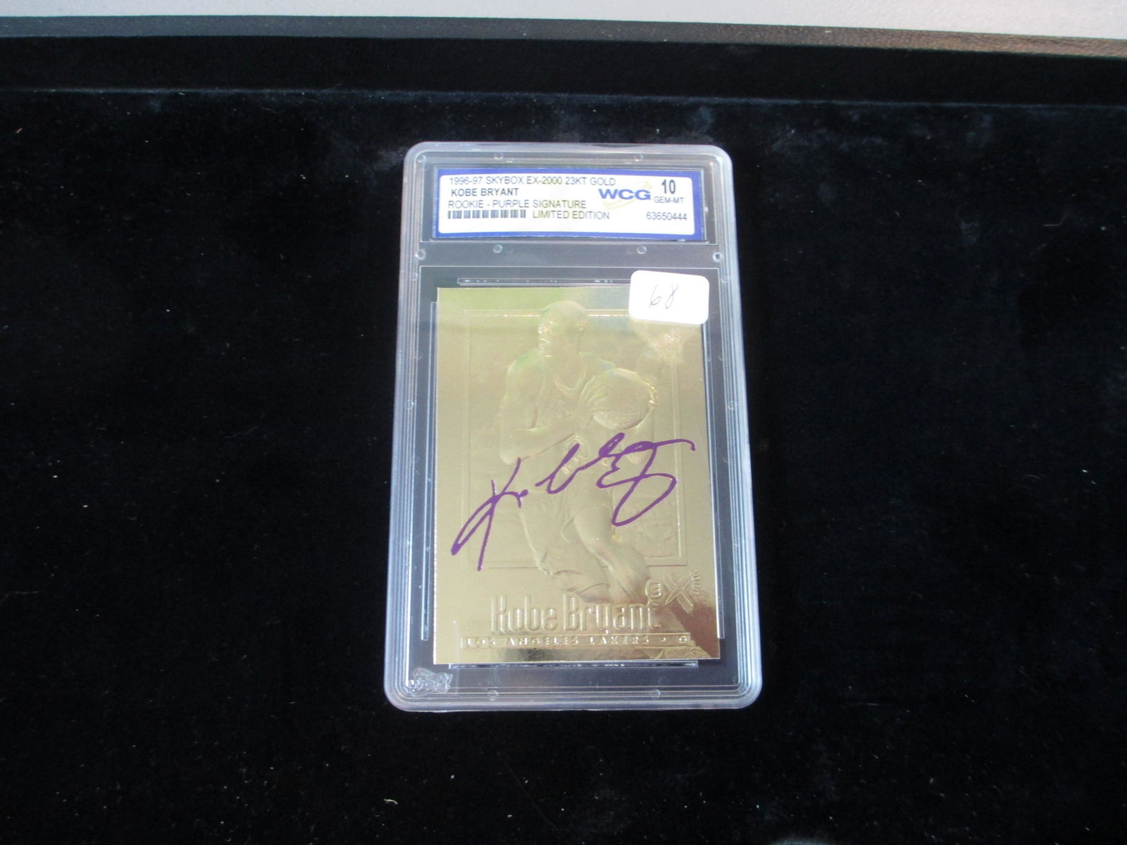 wcg graded kobe bryant purple signature card mint 10 (1 of 1)