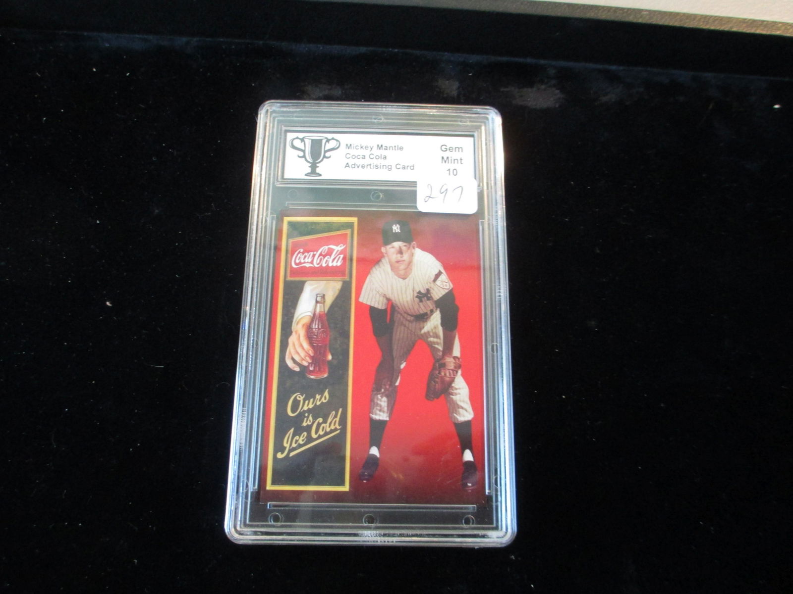 trophy graded mickey mantle coca cola advertising card (1 of 1)