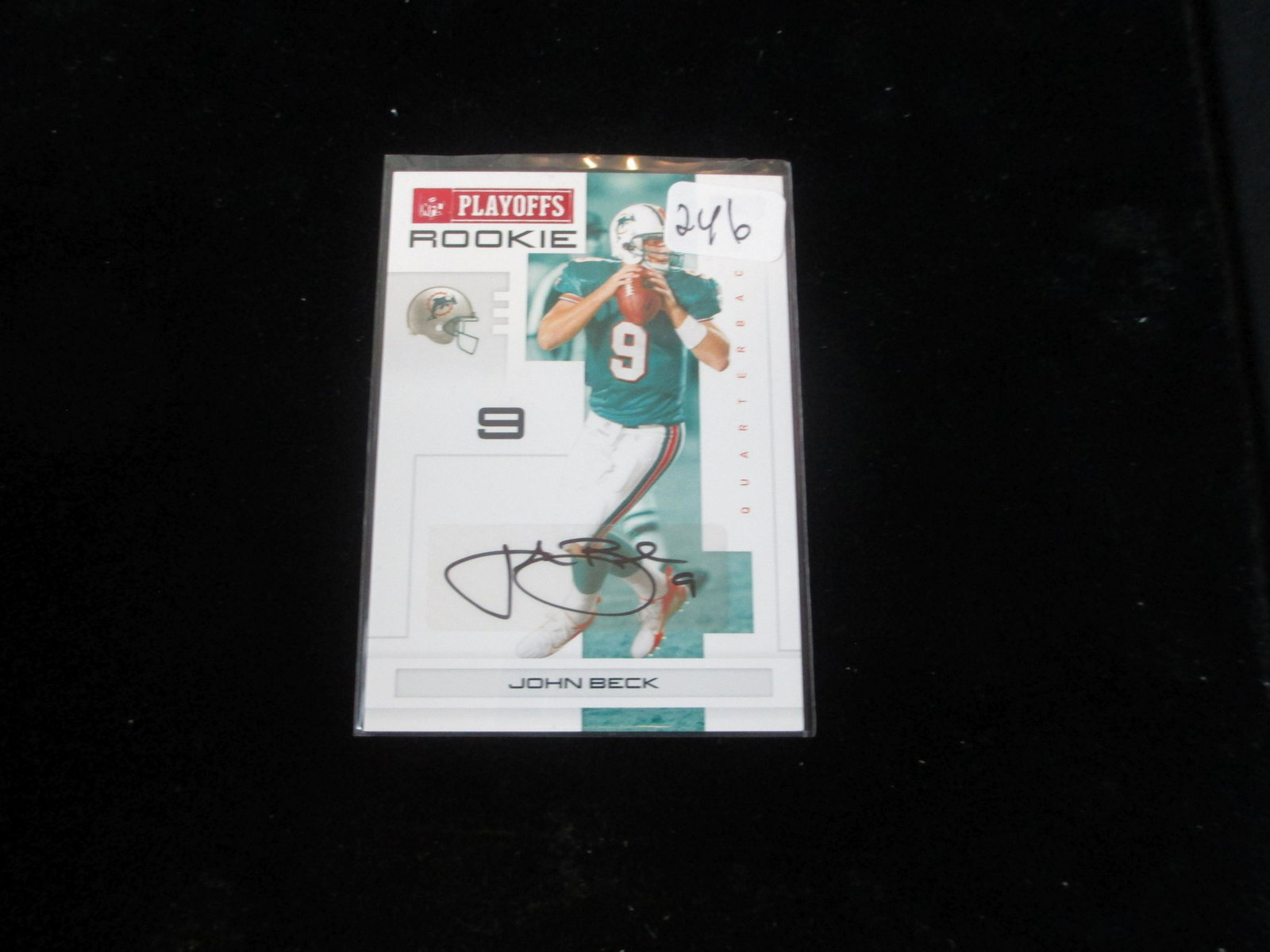 john beck signature card numbered 055/100: miami dolphins