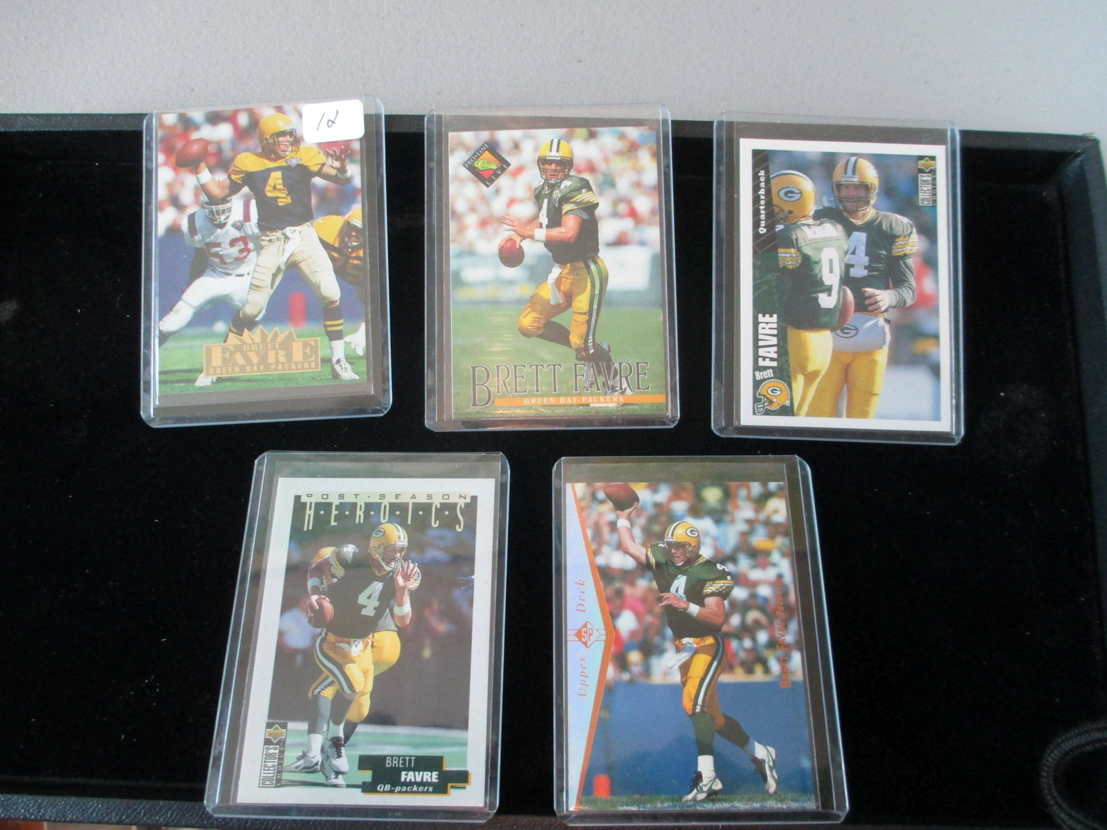lot of 5 brett favre green bay packers cards: all time great