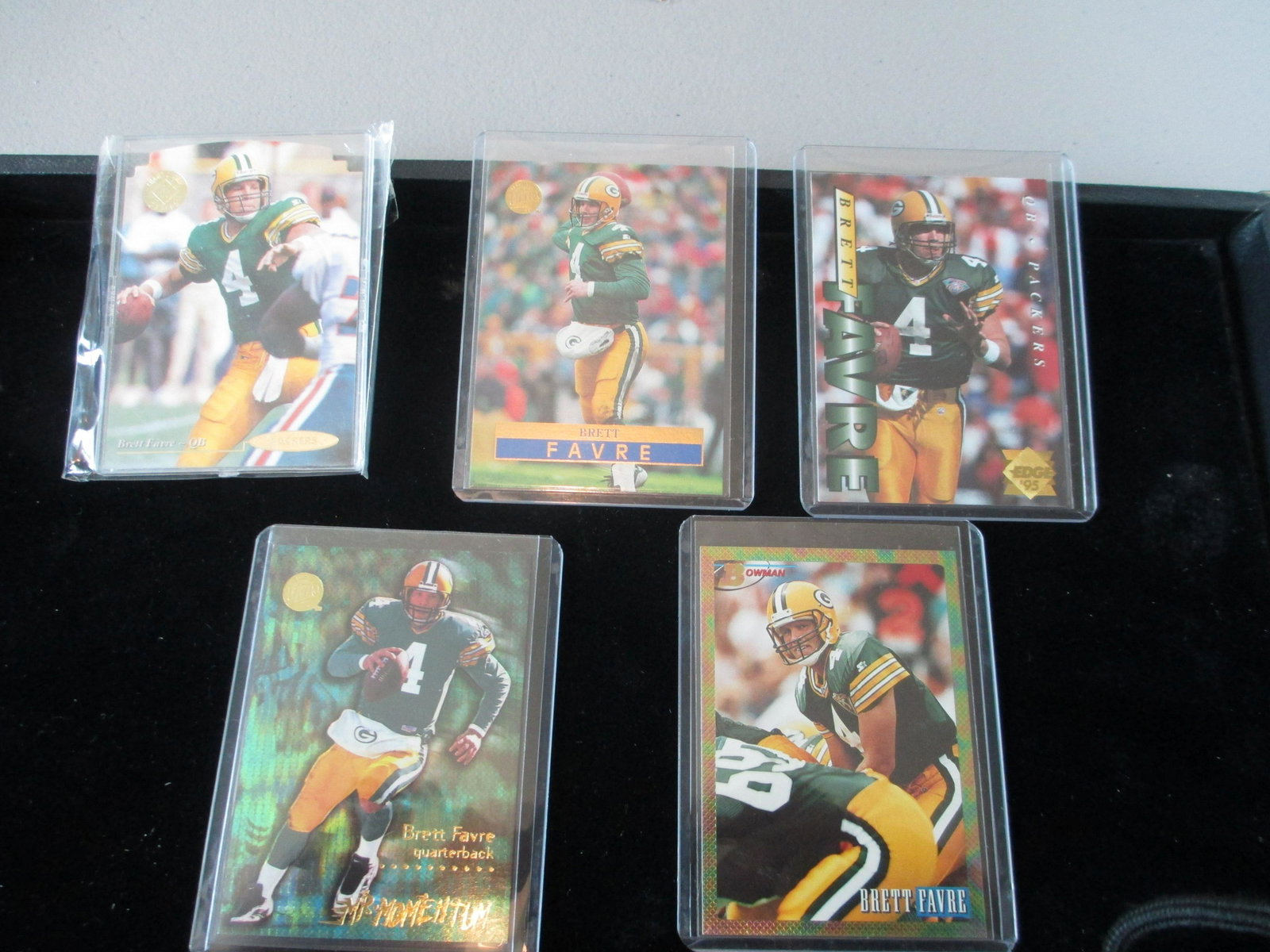 lot of 5 brett favre green bay packers cards: all time great