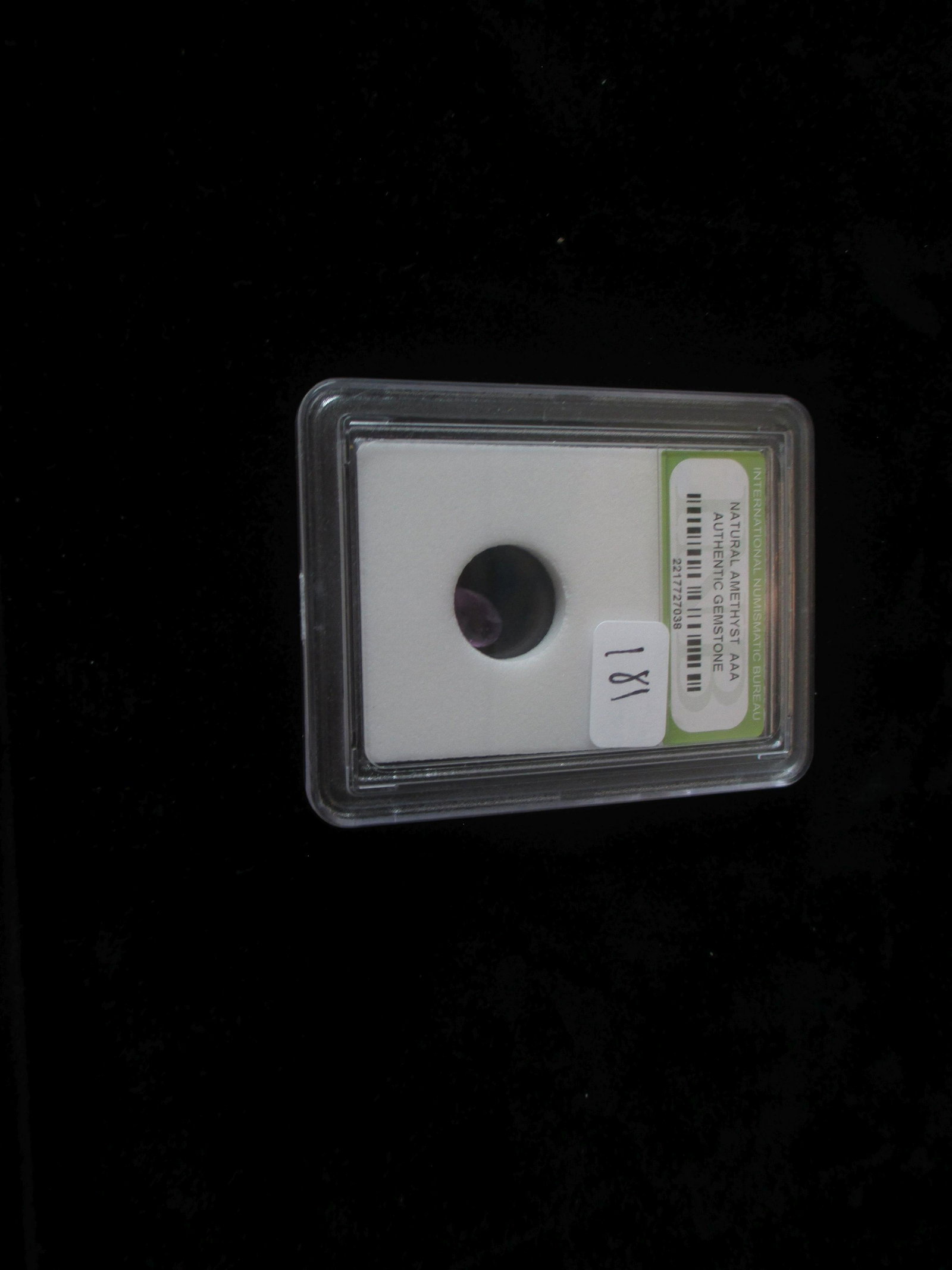 international numismatic bureau graded natural amethyst: authentic gemstone