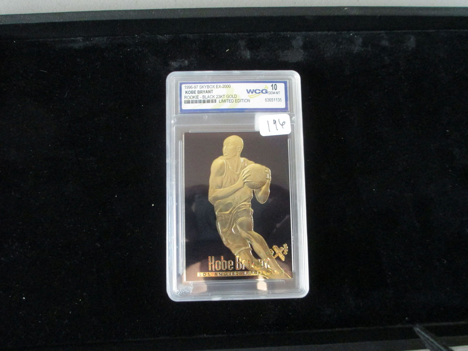 wcg graded mint 10 rookie black 23kt gold kobe bryant (1 of 1)