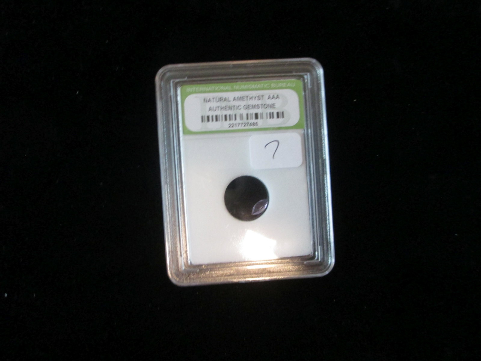 international numismatic bureau graded natural amethyst: authentic gemstone