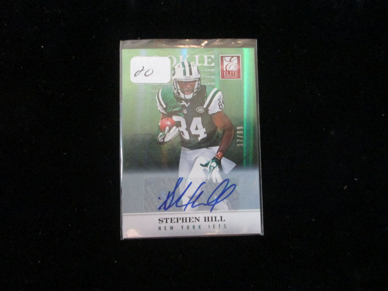 stephen hill signature card numbered 17/99: new york jets