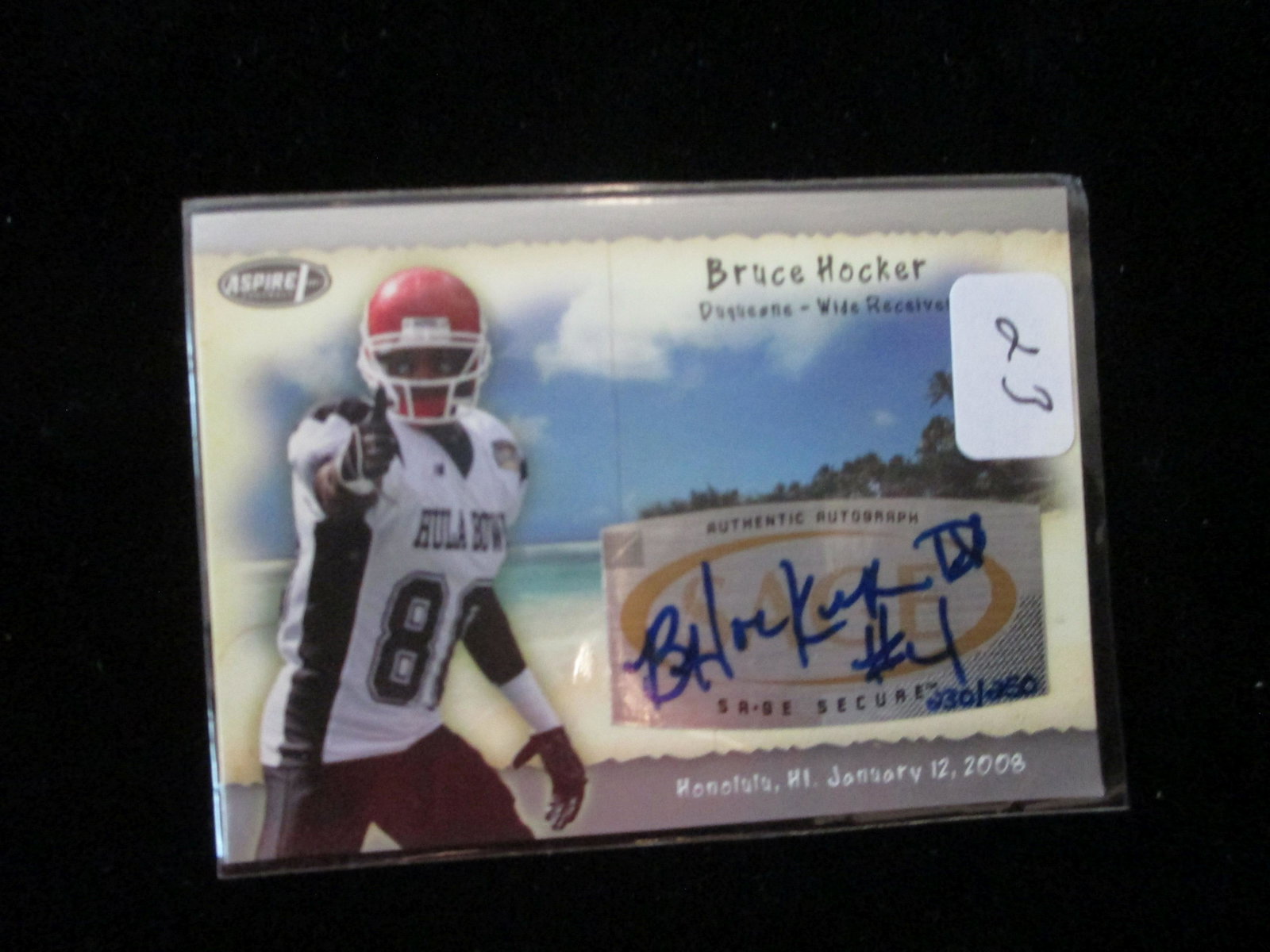 bruce hocker signature card numbered 230/250: hula bowl