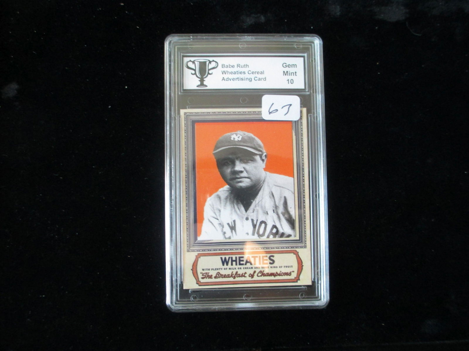 trophy graded mint 10 babe ruth wheties cereal (1 of 1)