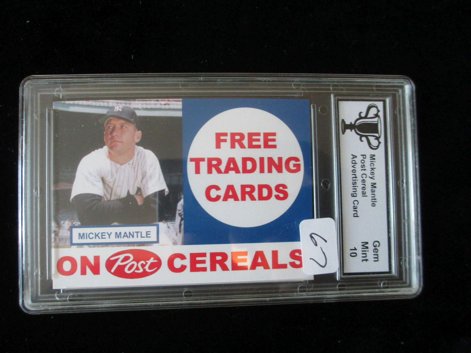 trophy graded mint 10 mickey mantle post cereal signed (1 of 1)