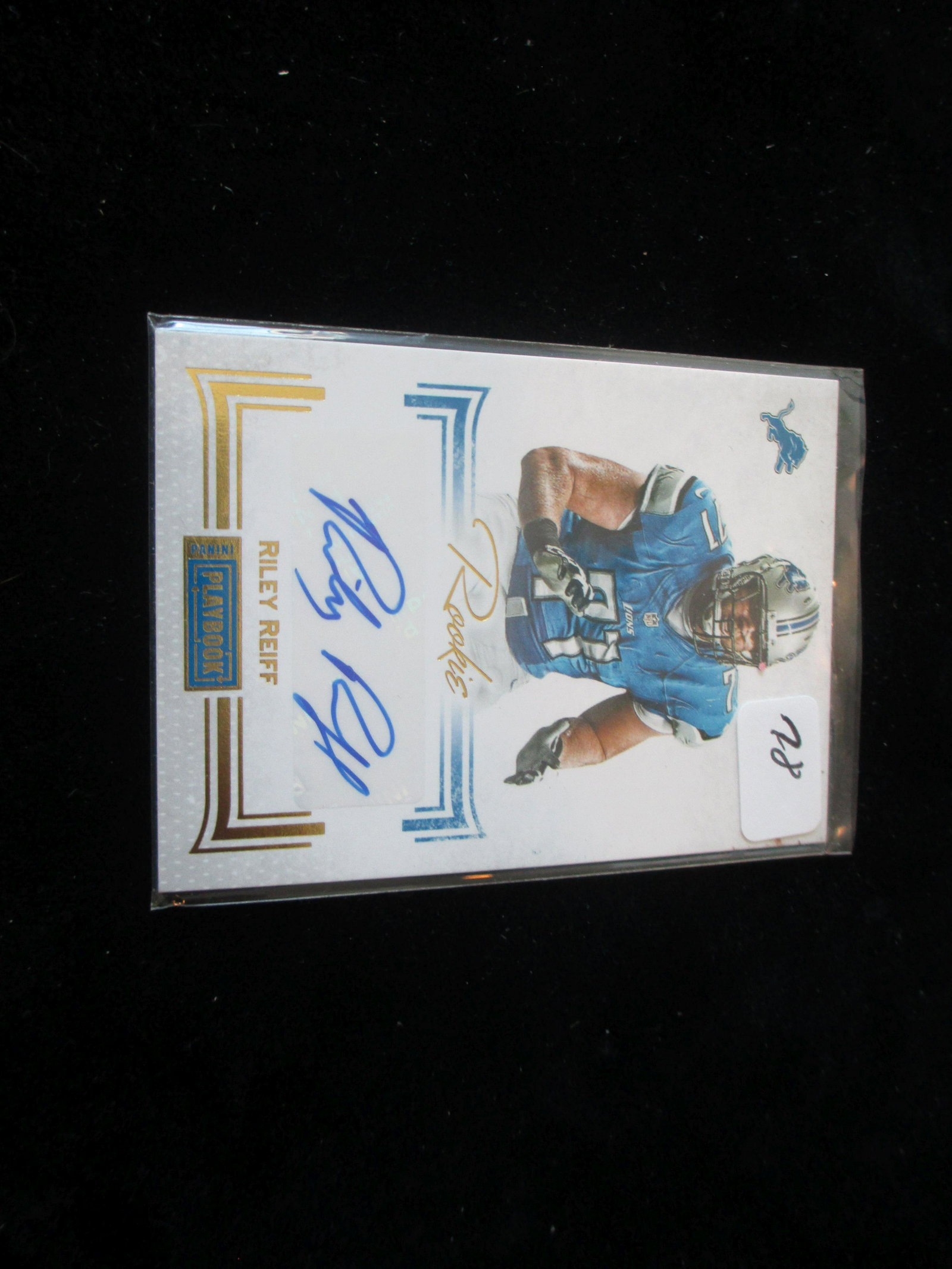 riley reiff signature card numbered 31/49: lions
