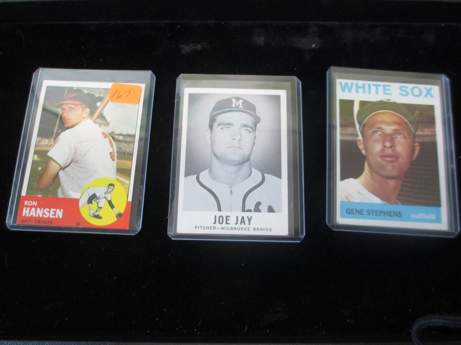 vintage gene stephens,joe jay,ron hansen: vintage card lot