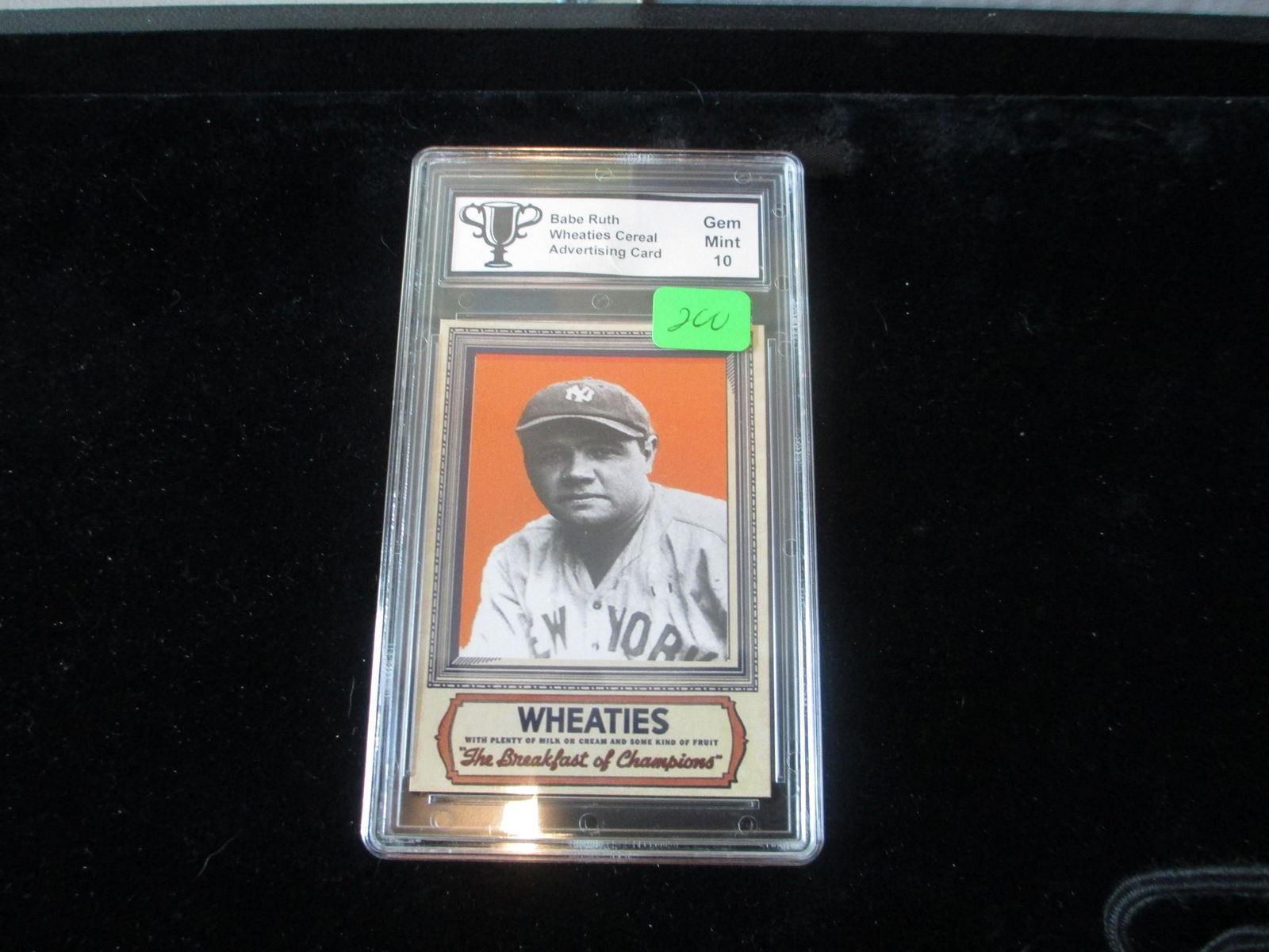 trophy graded babe ruth wheaties mint 10: nice graded lot