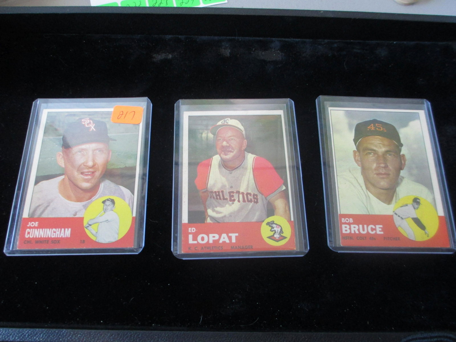 vintage joe cunningham,ed lopat,bob bruce: vintage card lot